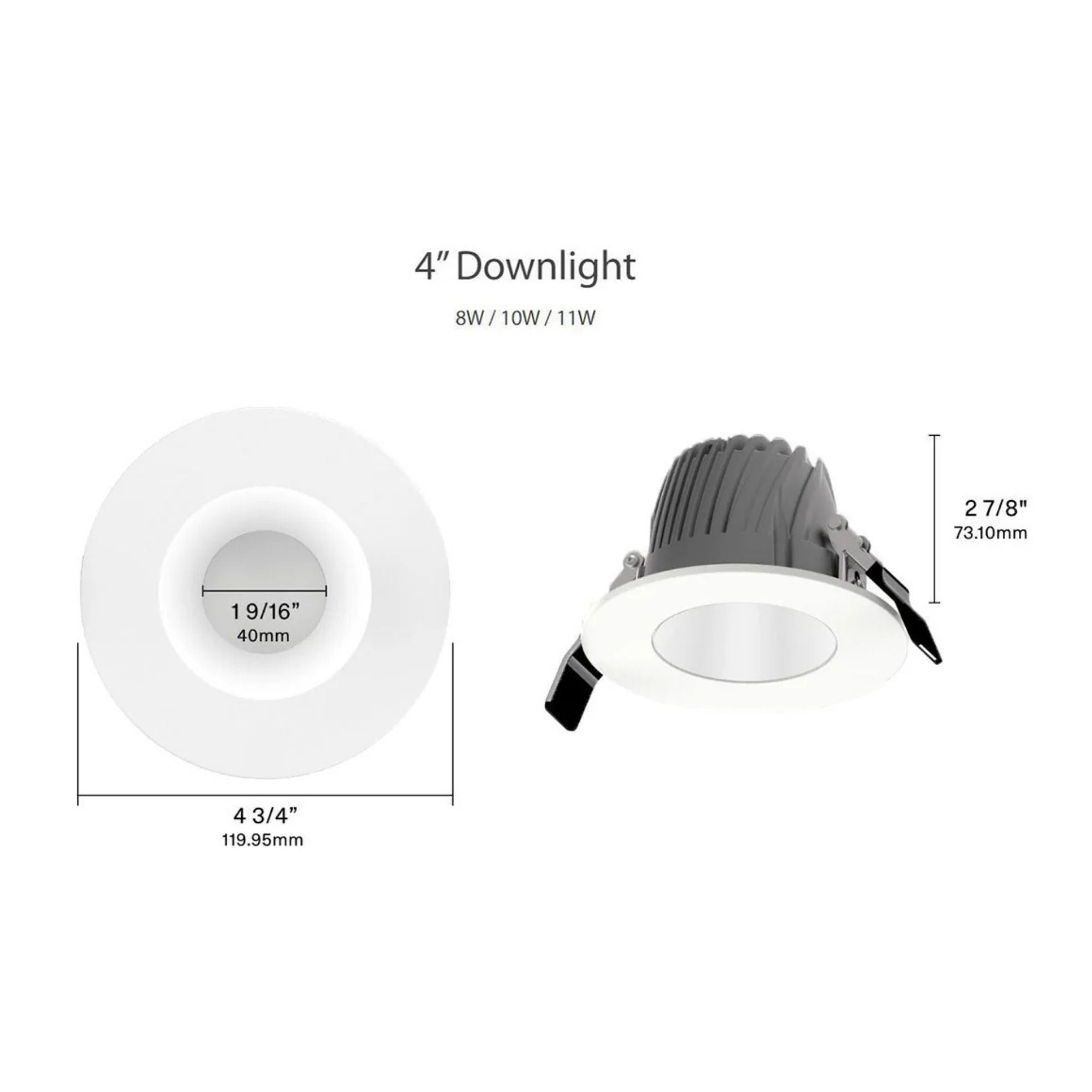 4" Deep Regress Commercial Downlight, 700 Lm, 4-CCT, Matte Silver Finish - Bees Lighting