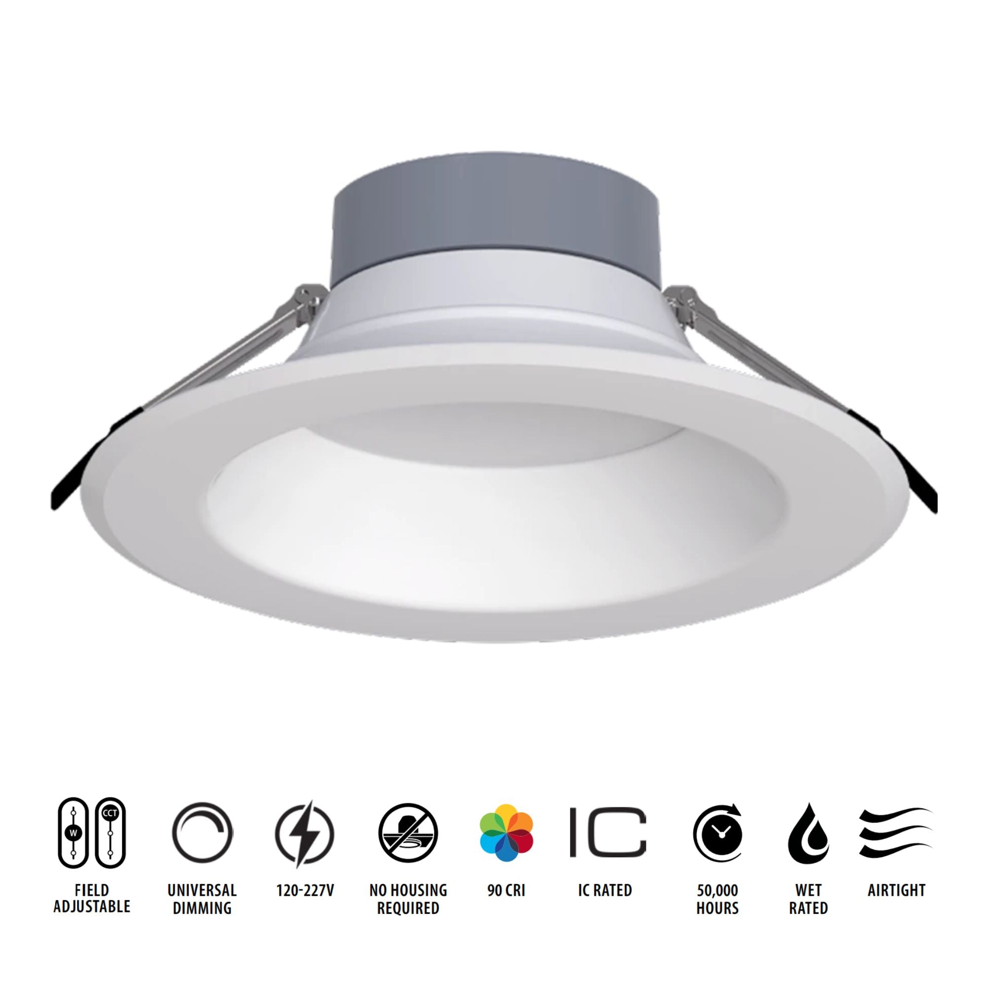 10" Wattage and CCT Adjustable Commercial Downlight, 4200 Lm, 120-277V