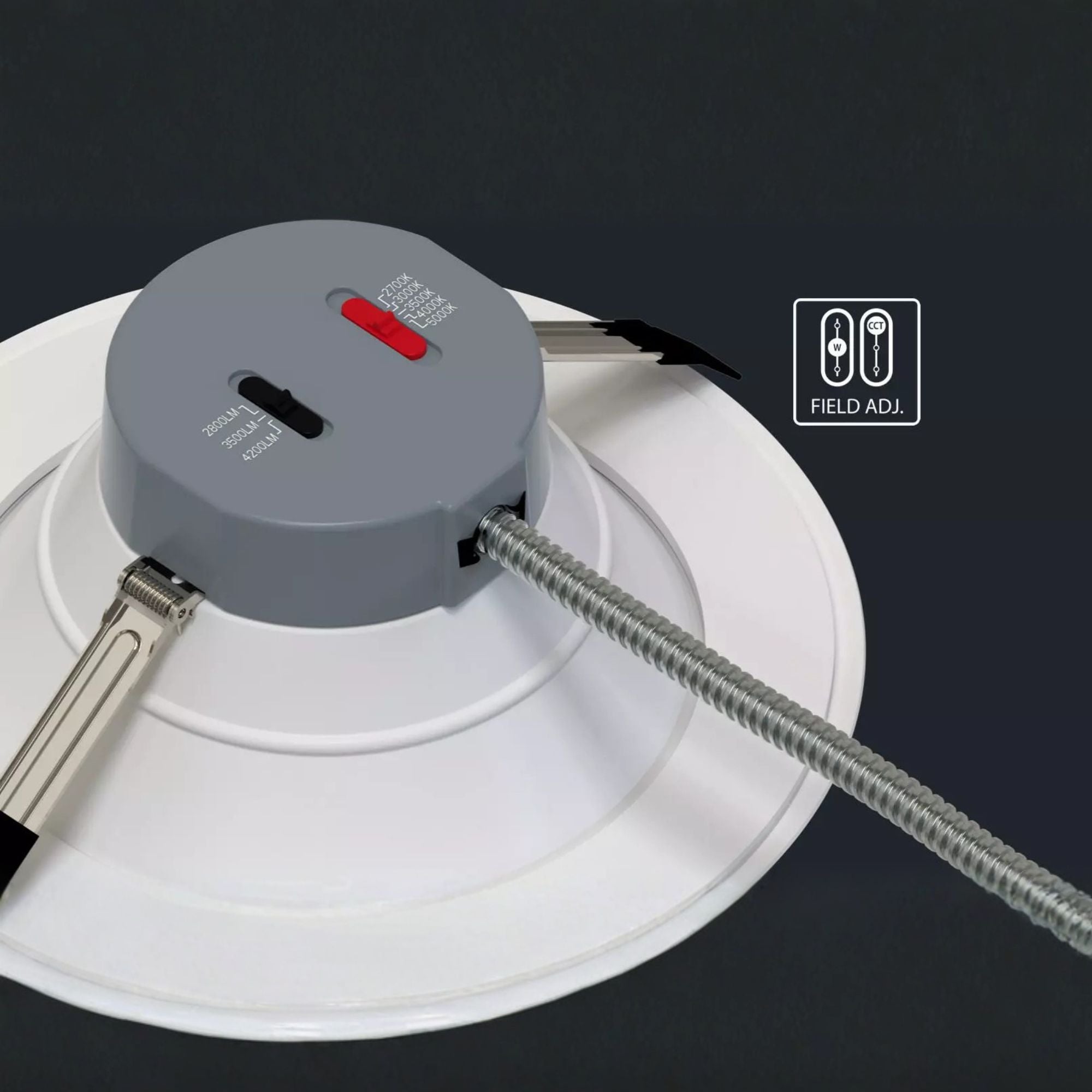 10" Wattage and CCT Adjustable Commercial Downlight, 4200 Lm, 120-277V