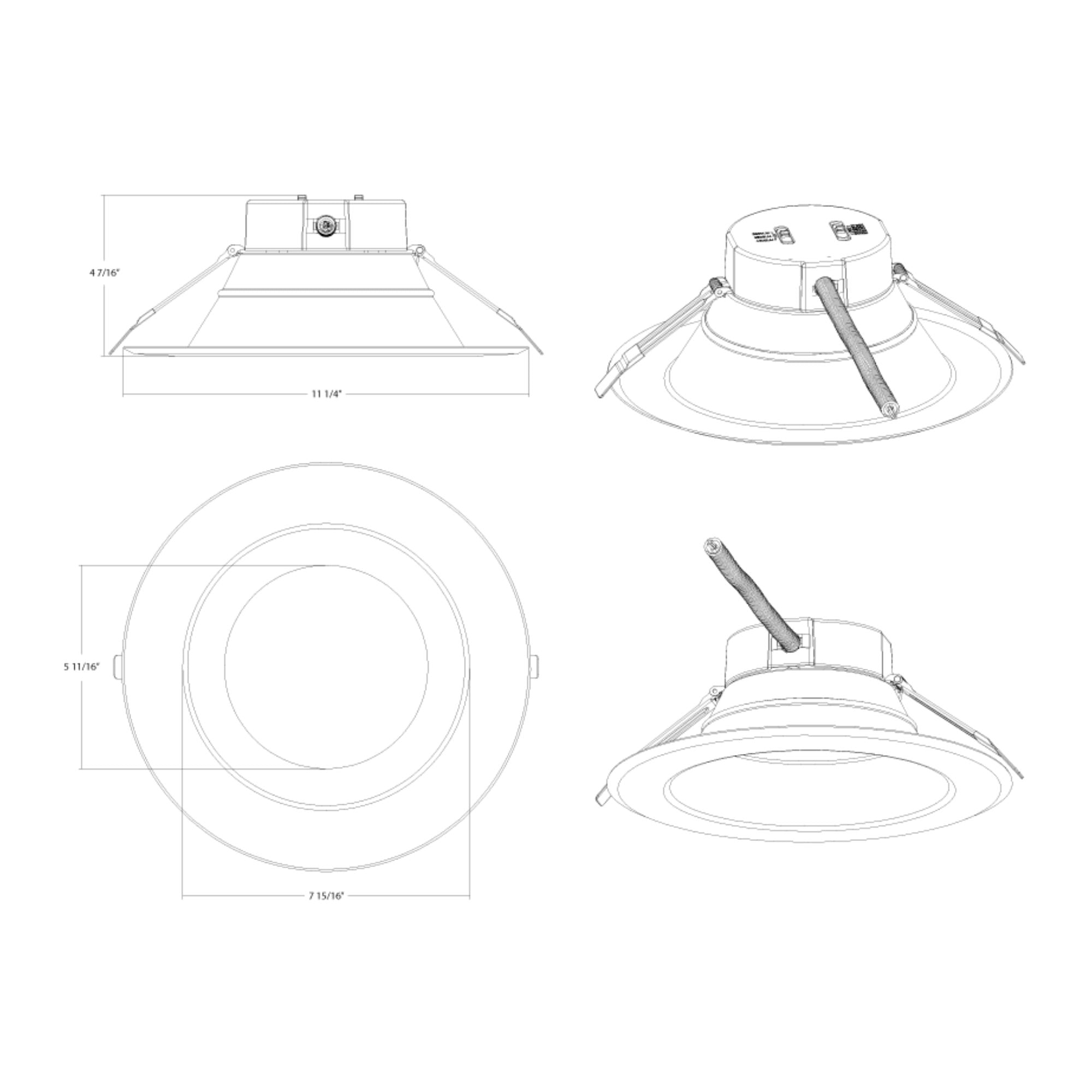 10" Wattage and CCT Adjustable Commercial Downlight, 4200 Lm, 120-277V