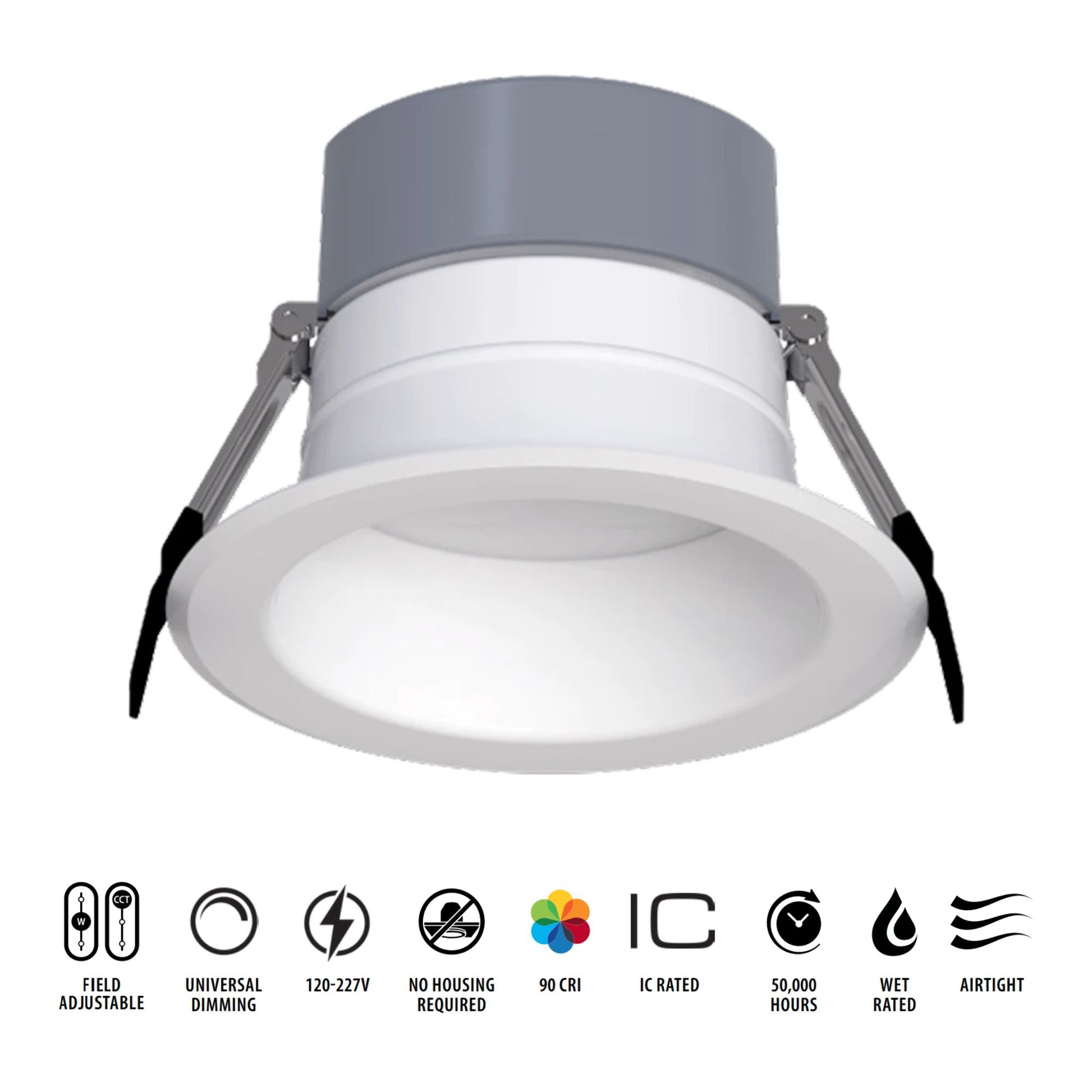 RAB Lighting - 4" Wattage and CCT Adjustable Commercial Downlight, 1000 Lm, 120-277V | Bees Lighting