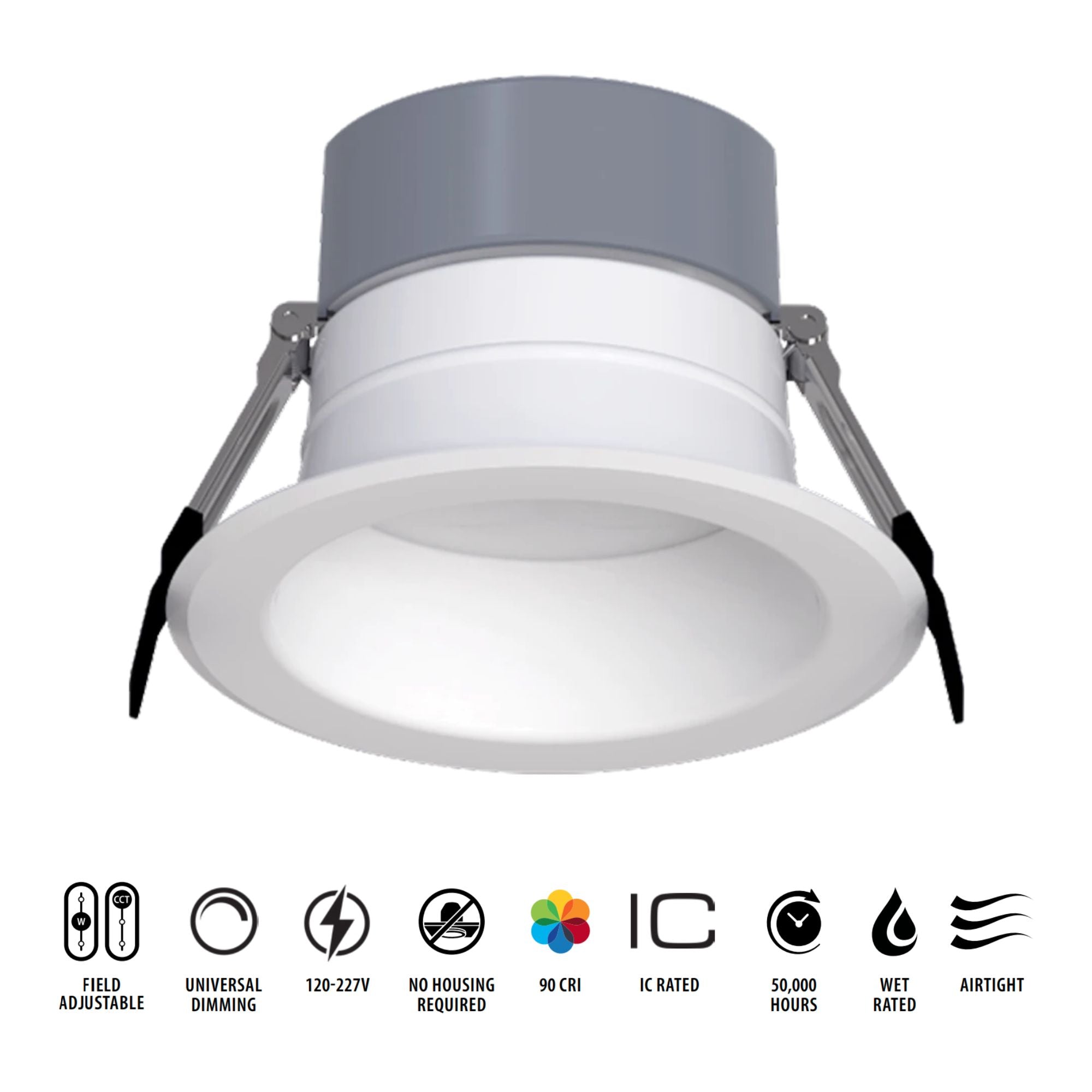 RAB Lighting - 4" Wattage and CCT Adjustable Commercial Downlight, 1000 Lm, 120-277V | Bees Lighting