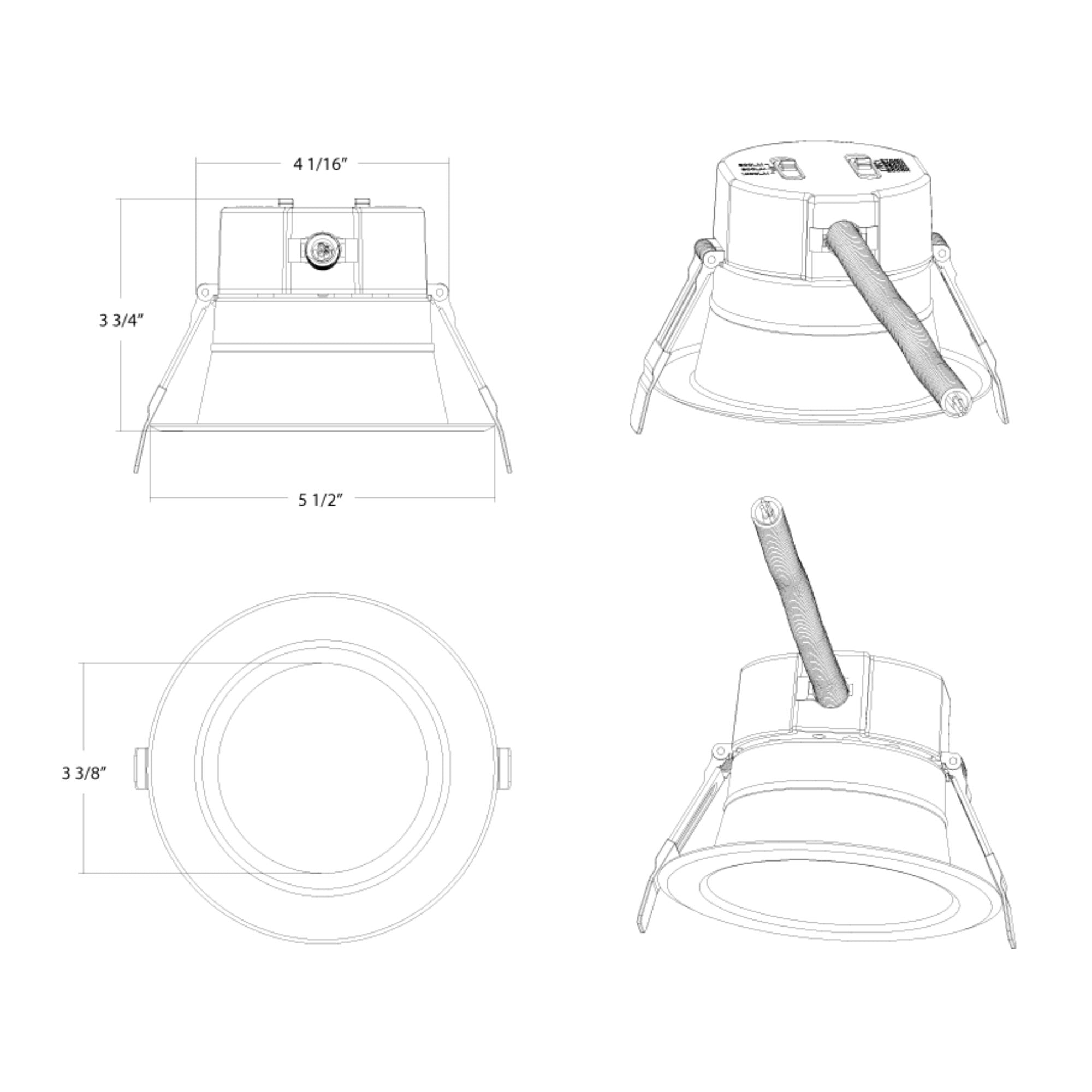 RAB Lighting - 4" Wattage and CCT Adjustable Commercial Downlight, 1000 Lm, 120-277V | Bees Lighting