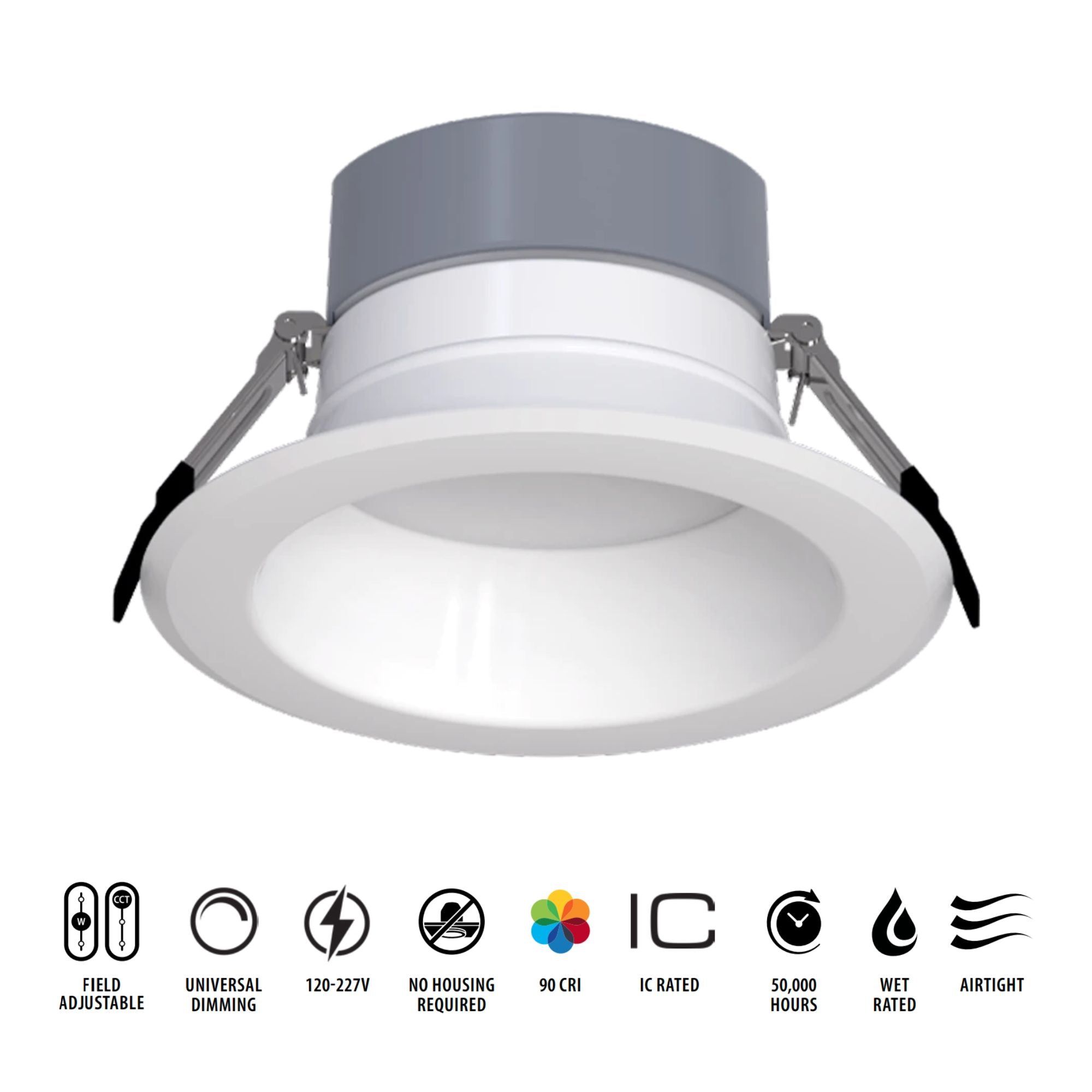 RAB Lighting - 6" Wattage and CCT Adjustable Commercial Downlight, 2300 Lm, 120-277V | Bees Lighting