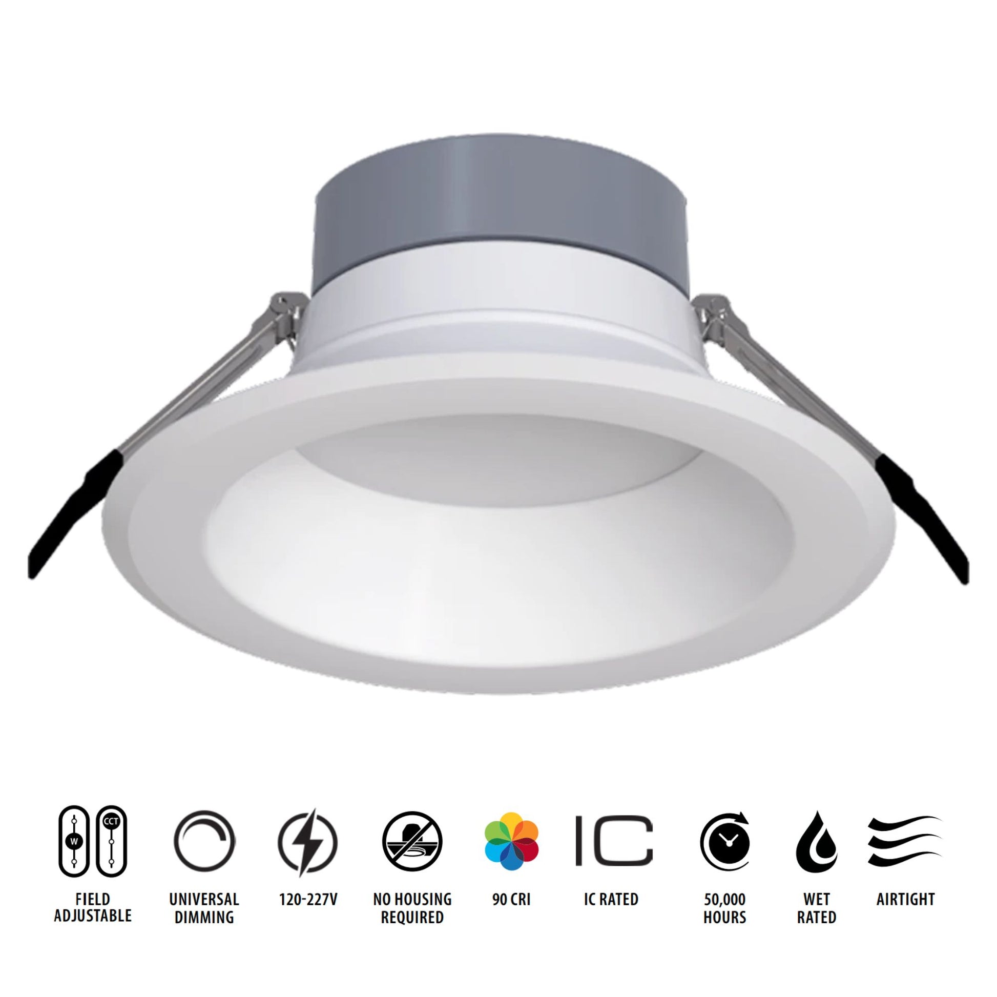 RAB Lighting - 8" Wattage and CCT Adjustable Commercial Downlight, 3400 Lm, 120-277V | Bees Lighting