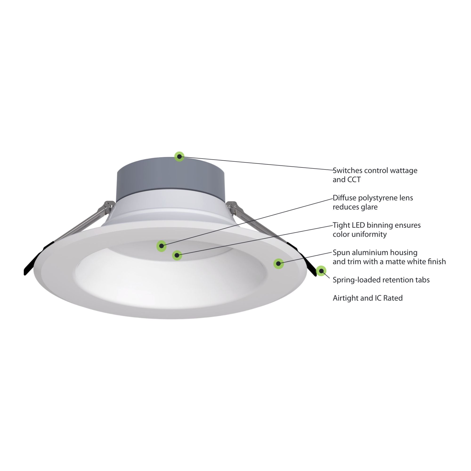 RAB Lighting - RAB CR Wattage & CCT Adjustable Commercial Downlight | Bees Lighting