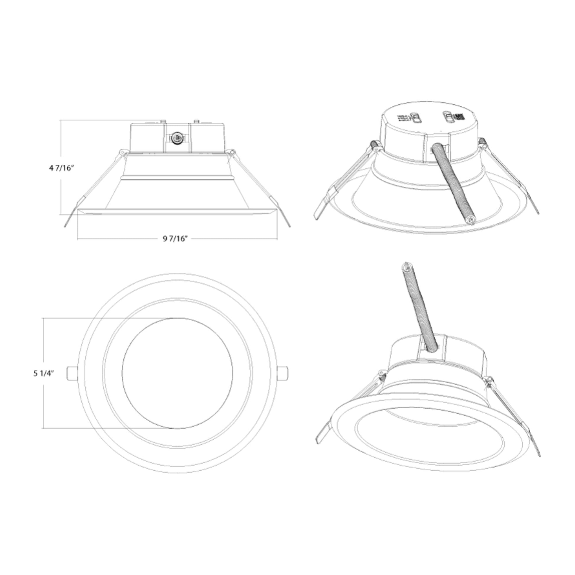 RAB Lighting - 8" Wattage and CCT Adjustable Commercial Downlight, 3400 Lm, 120-277V | Bees Lighting