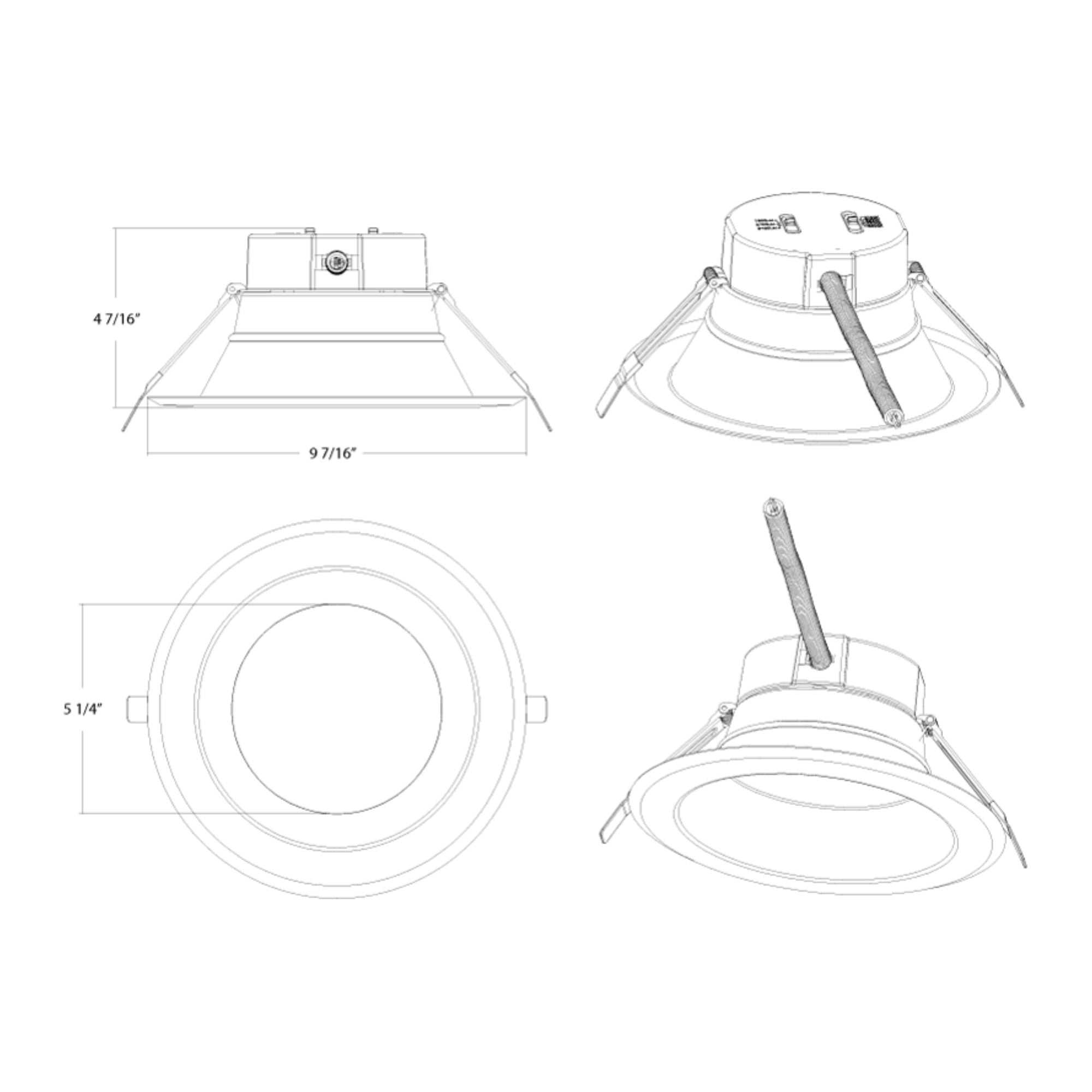 RAB Lighting - 8" Wattage and CCT Adjustable Commercial Downlight, 3400 Lm, 120-277V | Bees Lighting