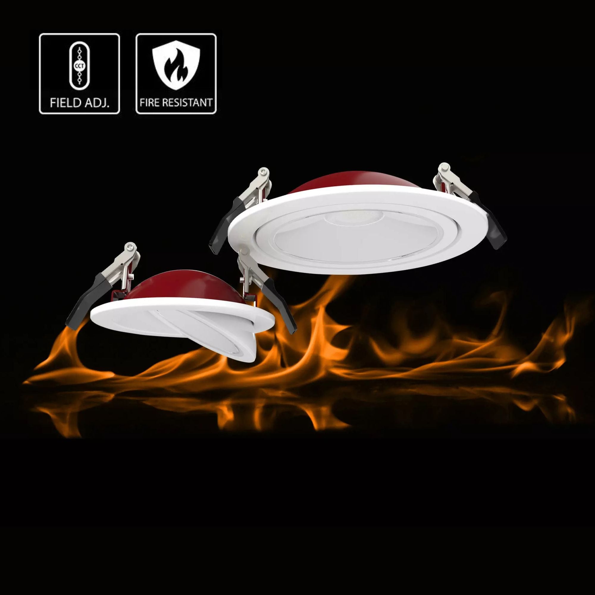 6" Fire-Resistant Gimbal LED Downlight, 1300 Lm, CCT Adjustable, 120V