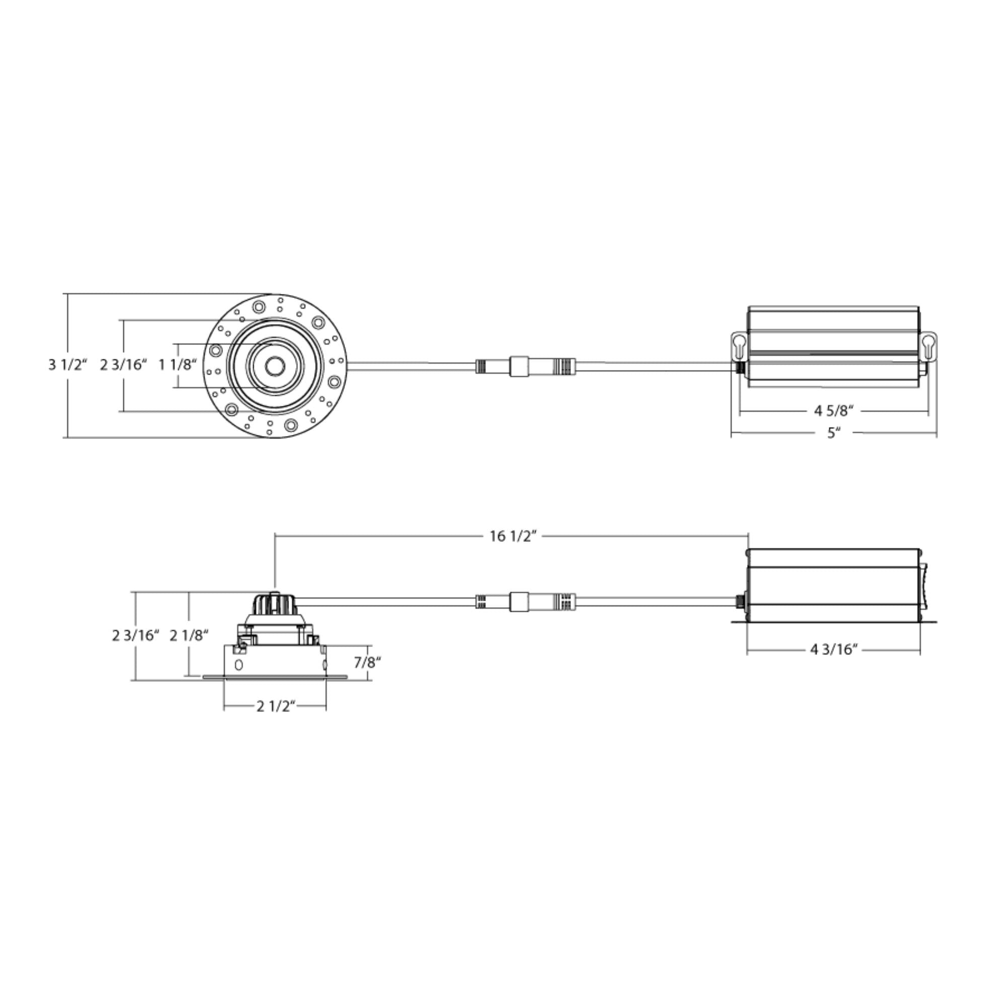 2" Trimless Gimbal Downlight, 6W, 450 Lm, 5-CCT, White Round Regress Cone - Bees Lighting