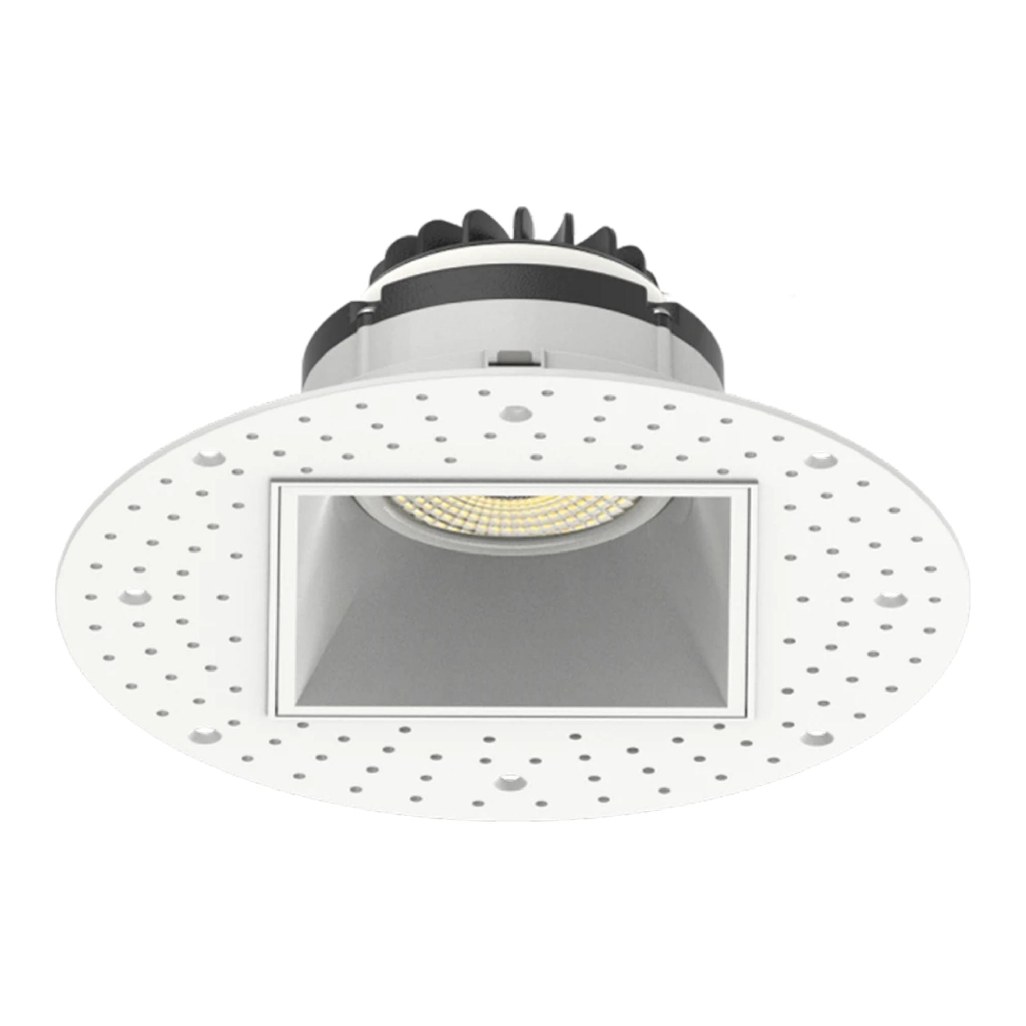 4" Trimless Gimbal Downlight, 15W, 1250 Lm, 5-CCT, White Square Regress Cone