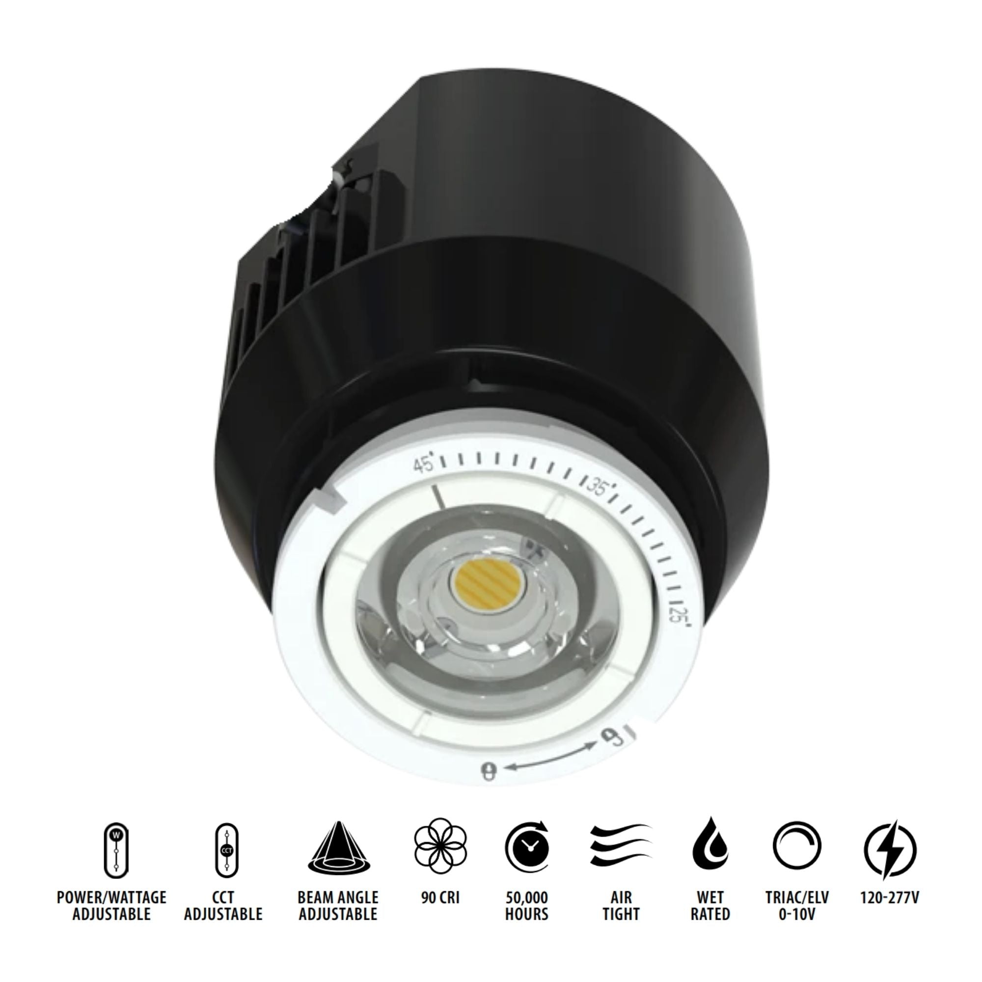 ND22 3" LED Module Commercial Downlight, 12W, 1000 Lm, 5-CCT, 120-277V (Trim Required)