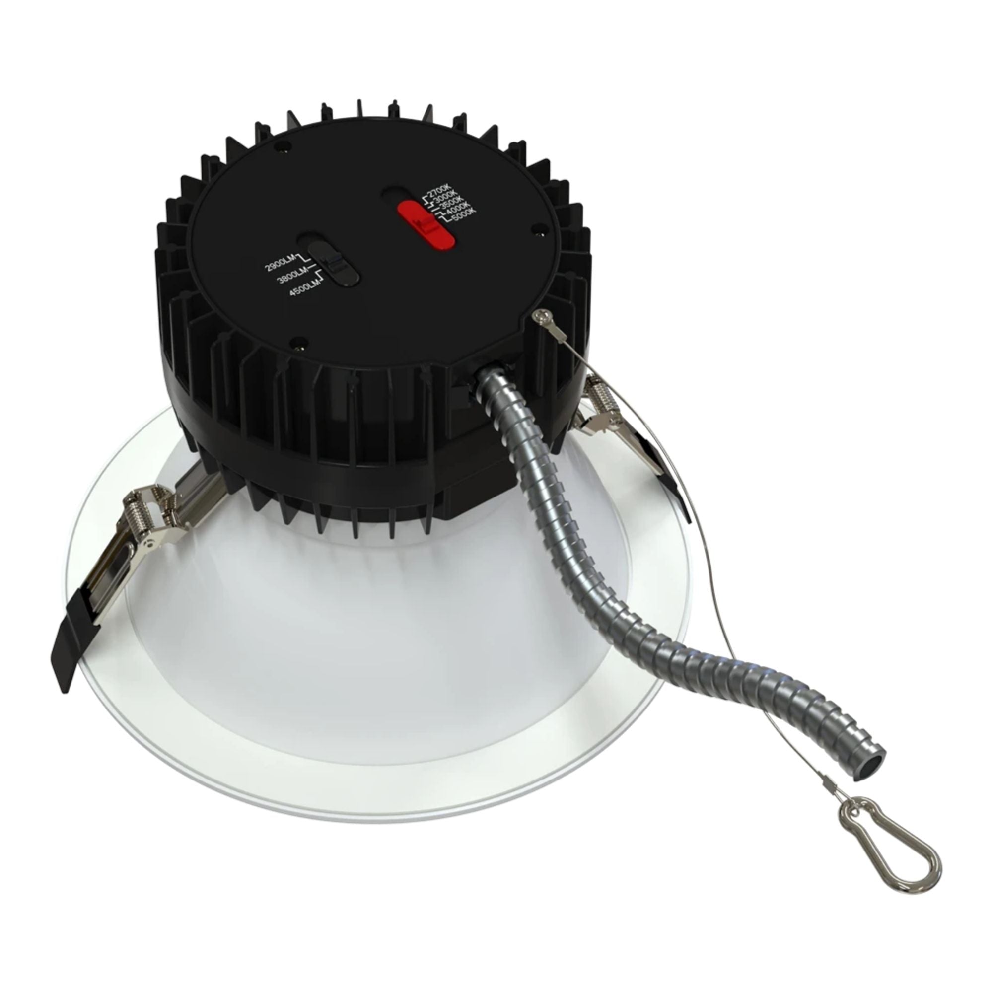 ND22 8" LED Commercial Downlight, 50W, 4700 Lm, 5-CCT, 120-277V, White Round Trim