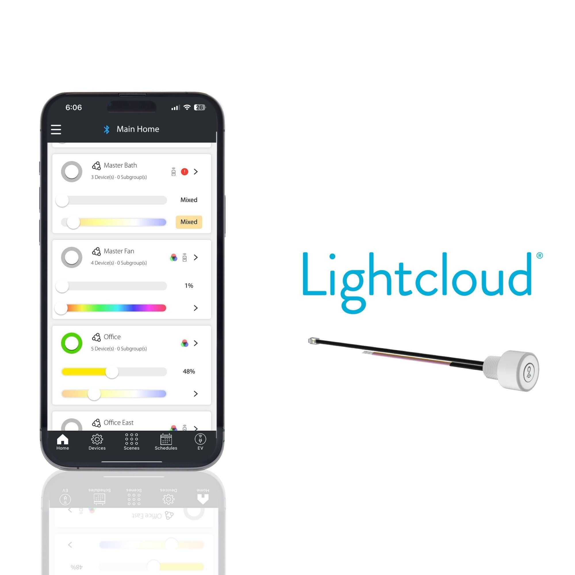 ND22 8" LED Commercial Downlight, 50W, 4700 Lm, 5-CCT, 120-277V, White Round Trim