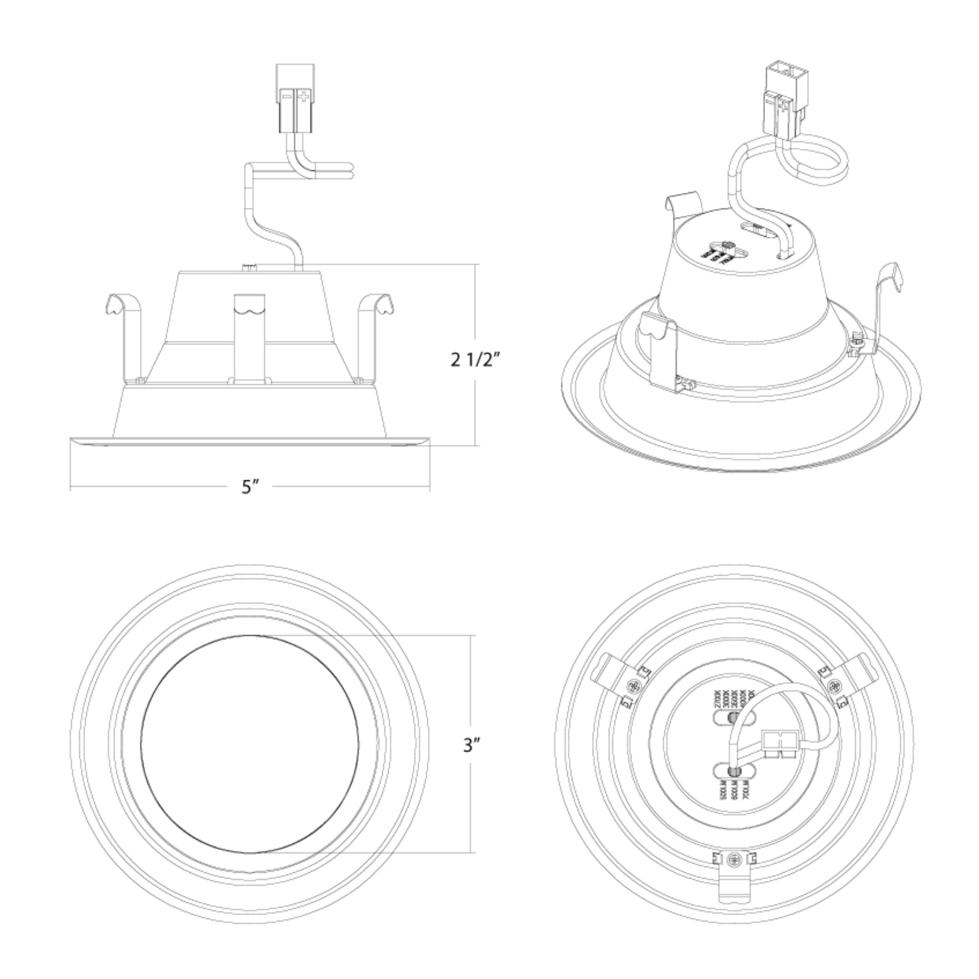4" R34X Field-Adjustable LED Retrofit Downlight, 700 Lm, 5-CCT, Smooth Trim