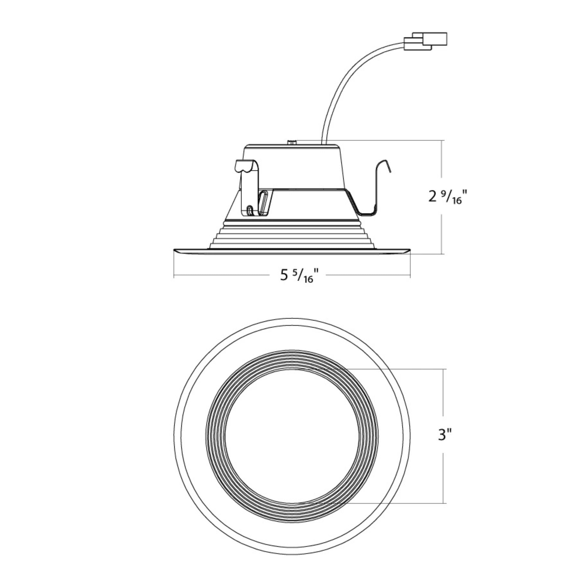 4" R34X Field-Adjustable LED Retrofit Downlight, 700 Lm, 5-CCT, Black Baffle Trim