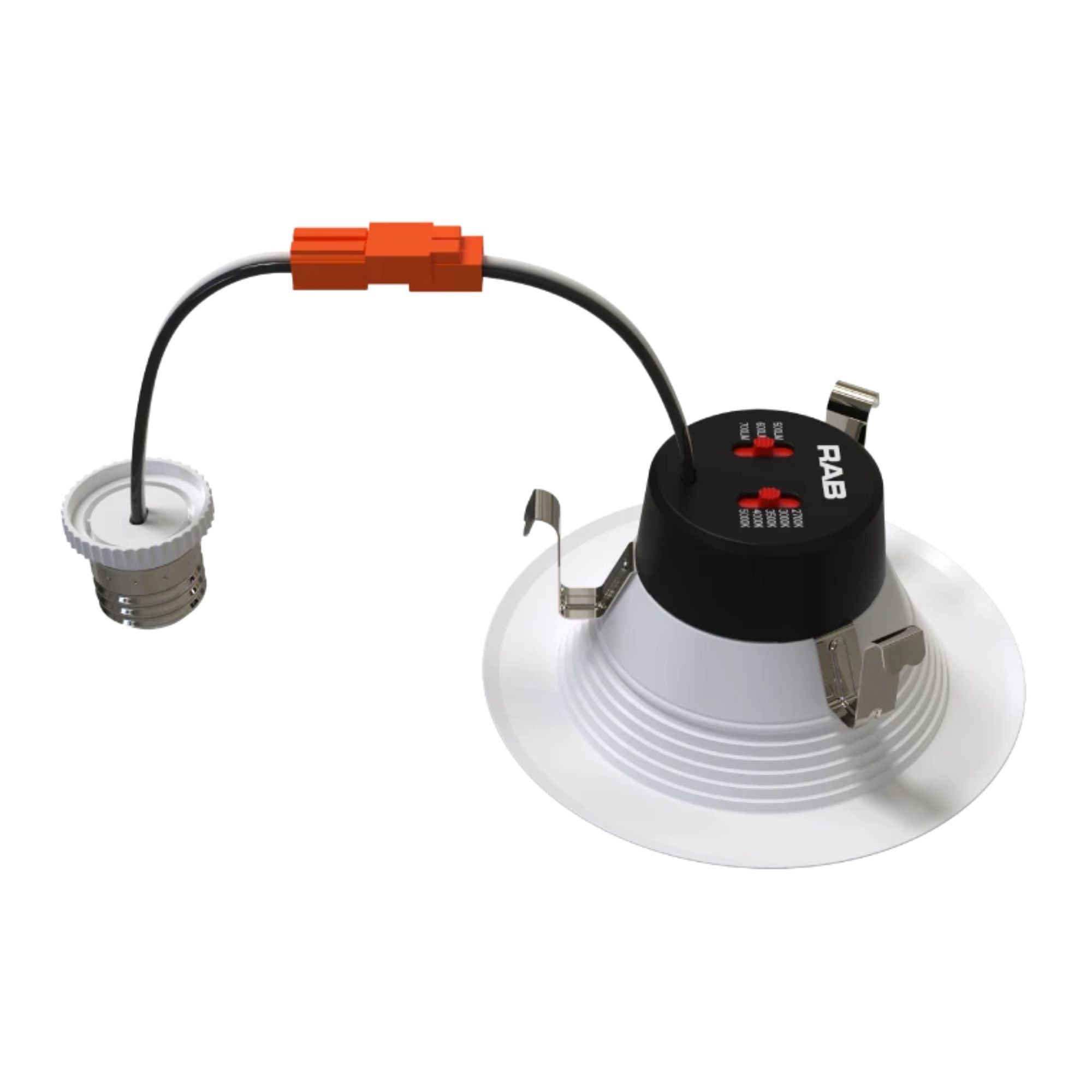 4" R34X Field-Adjustable LED Retrofit Downlight, 700 Lm, 5-CCT, Baffle Trim