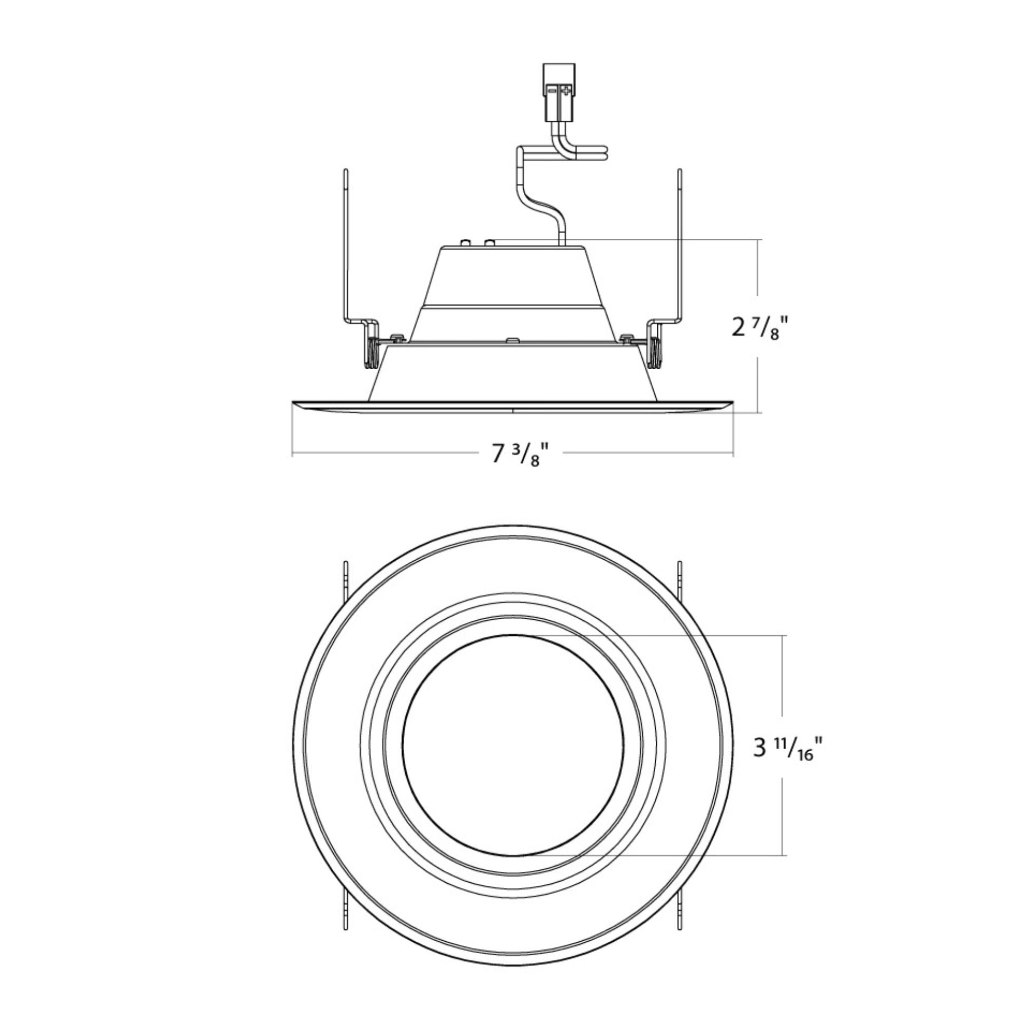 6" R34X Field-Adjustable LED Retrofit Downlight, 1400 Lm, 5-CCT, Black Smooth Trim