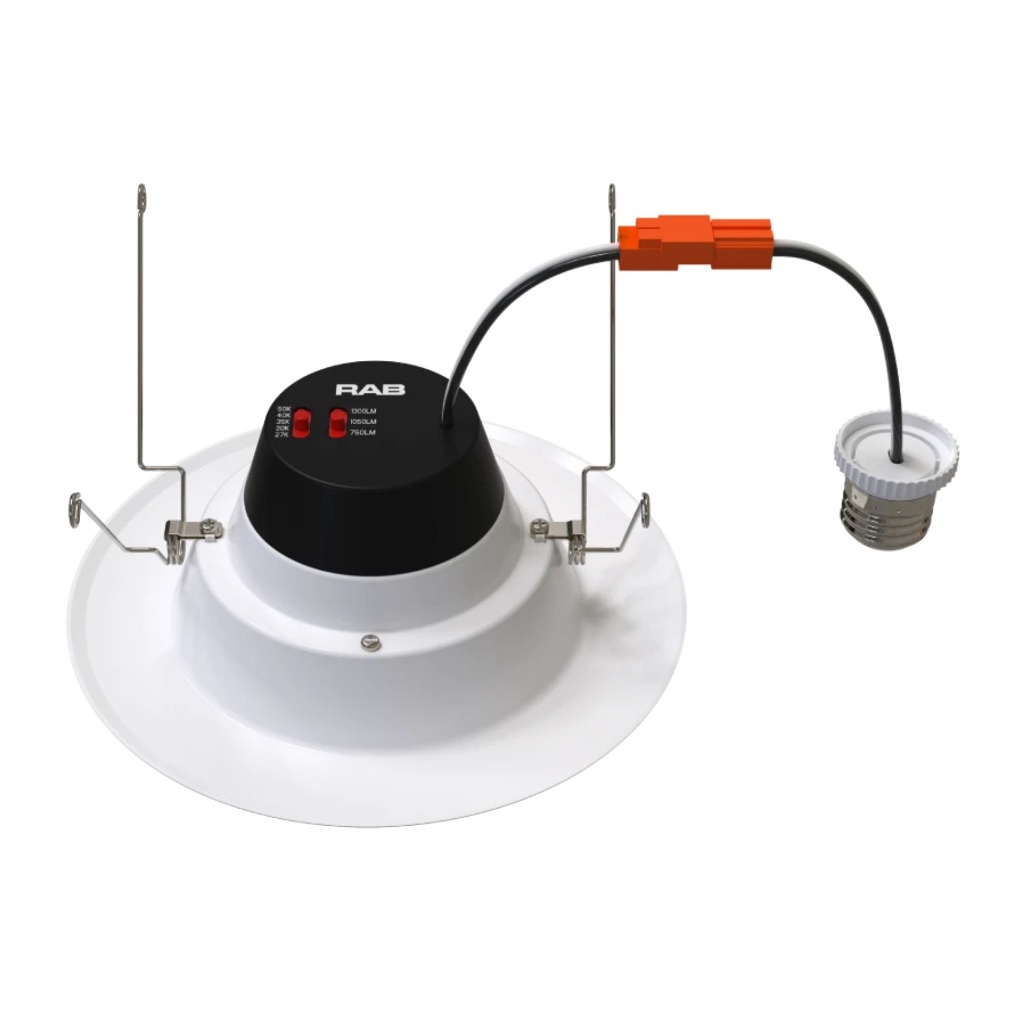 6" R34X Field-Adjustable LED Retrofit Downlight, 1300 Lm, 5-CCT, Smooth Trim