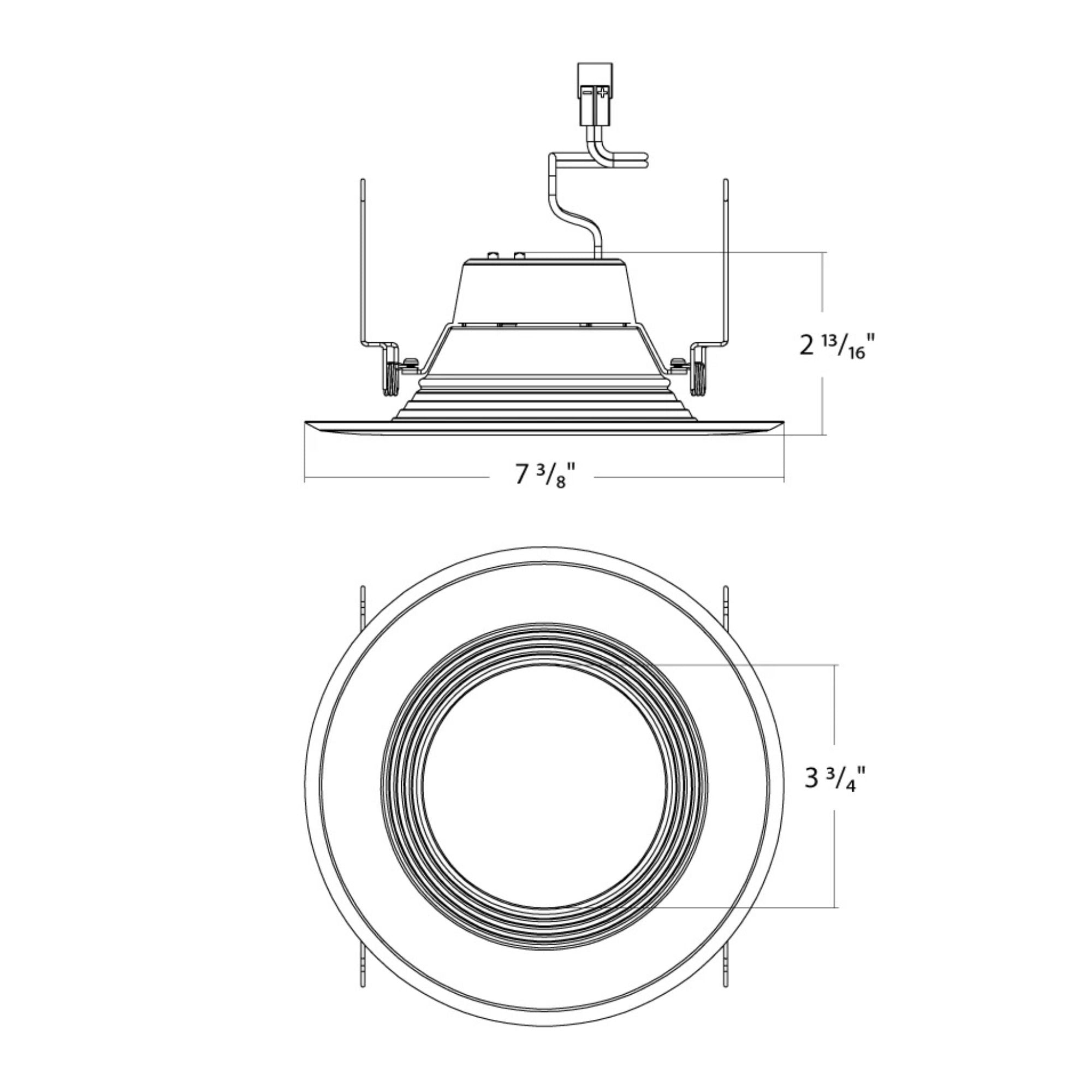 6" R34X Field-Adjustable LED Retrofit Downlight, 1400 Lm, 5-CCT, Black Baffle Trim