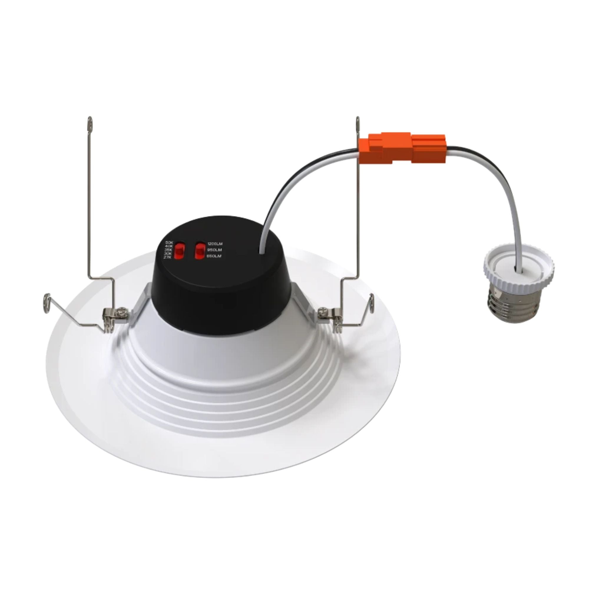 6" R34X Field-Adjustable LED Retrofit Downlight, 1300 Lm, 5-CCT, Baffle Trim