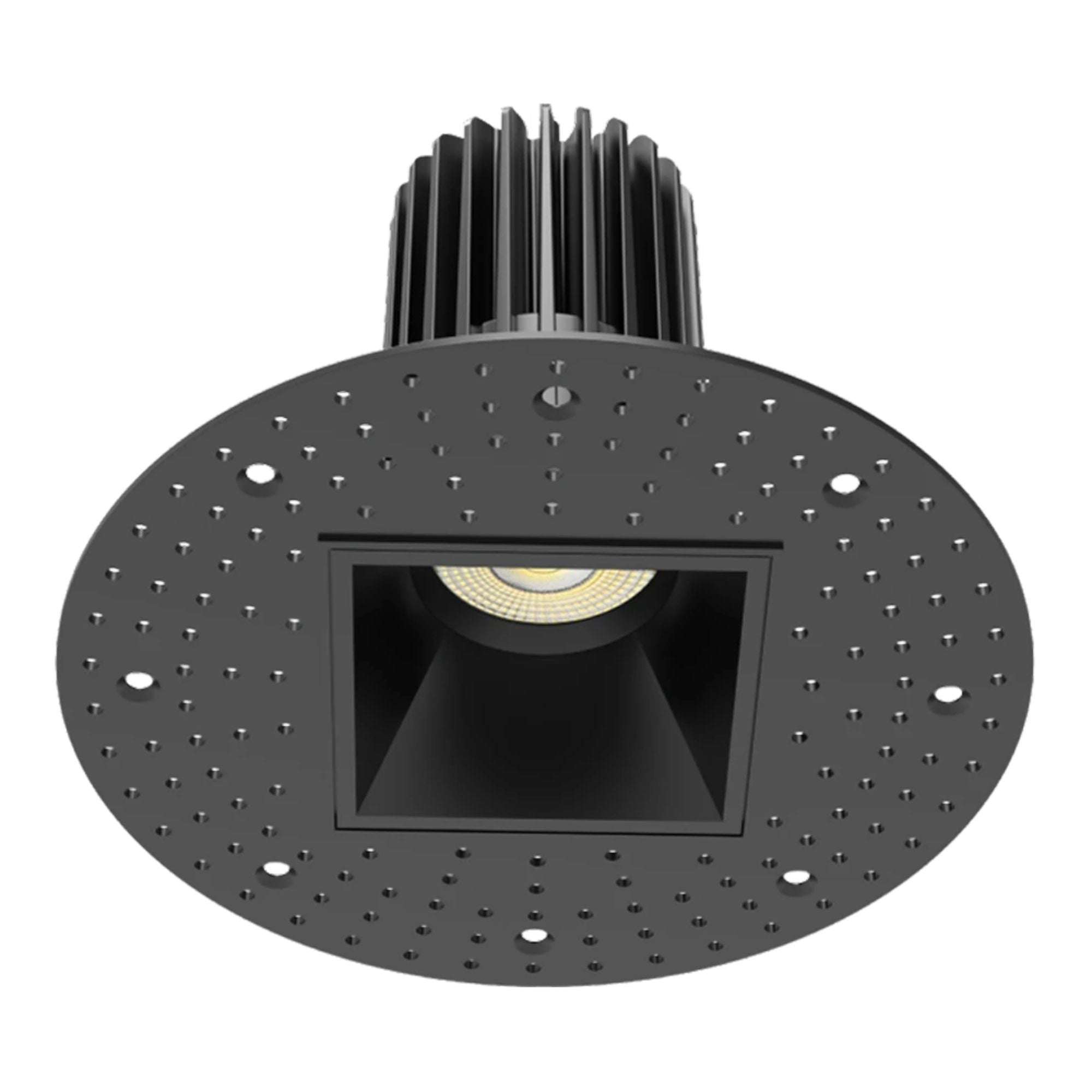 3" Trimless Recessed Downlight, 15W, 1250 Lm, 5-CCT, Black Square Regress Cone