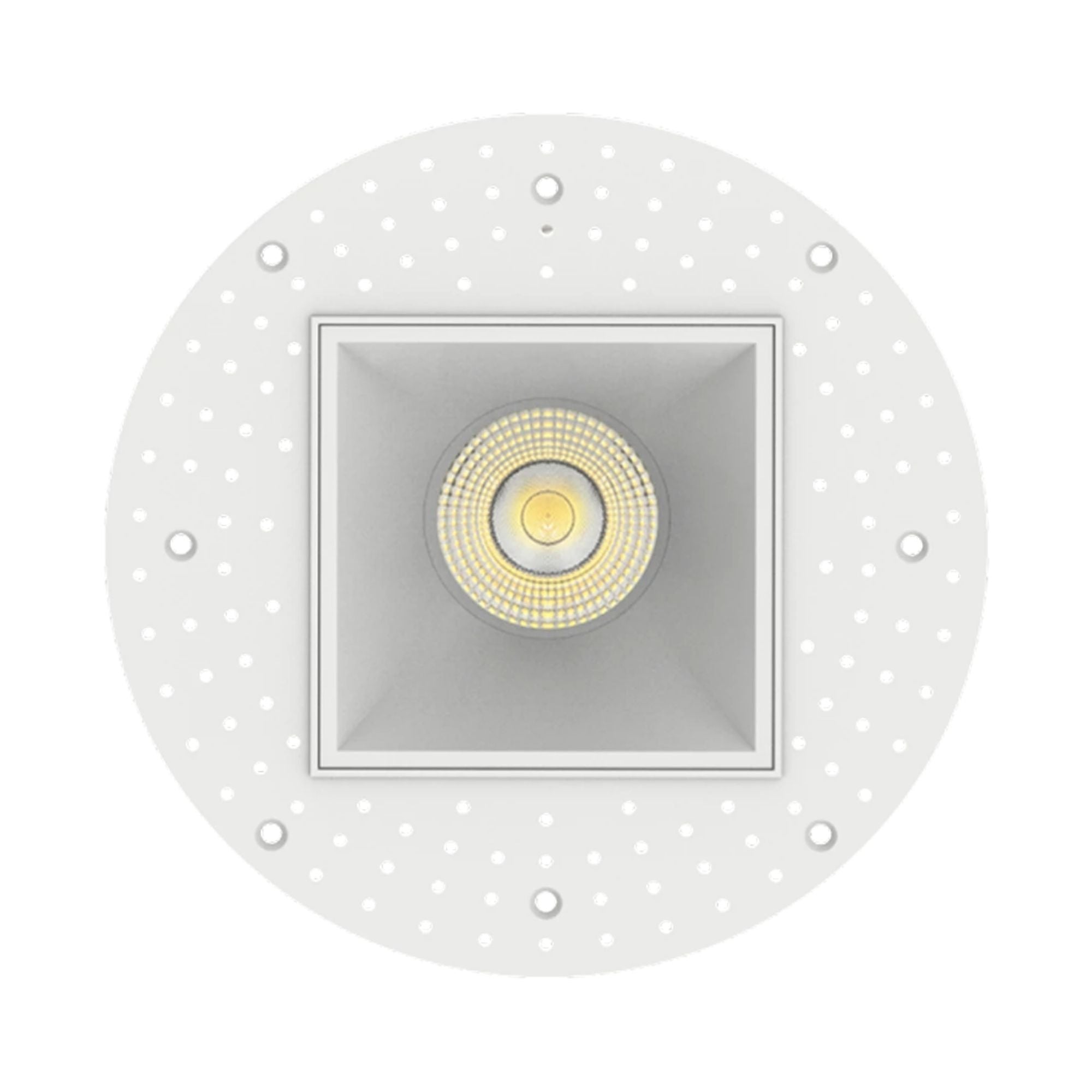 4" Trimless Recessed Downlight, 20W, 1900 Lm, 5-CCT, White Square Regress Cone