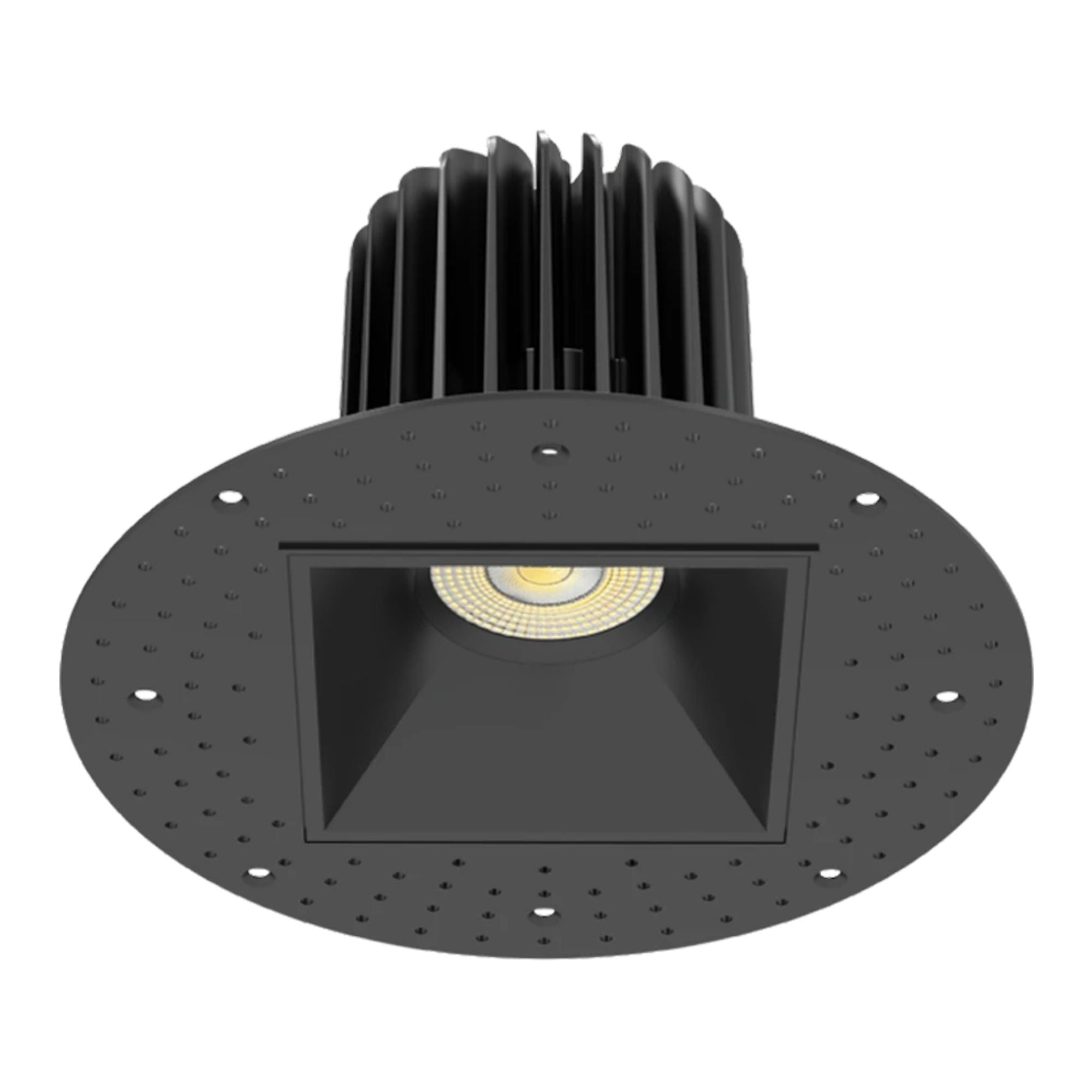 4" Trimless Recessed Downlight, 20W, 1900 Lm, 5-CCT, Black Square Regress Cone