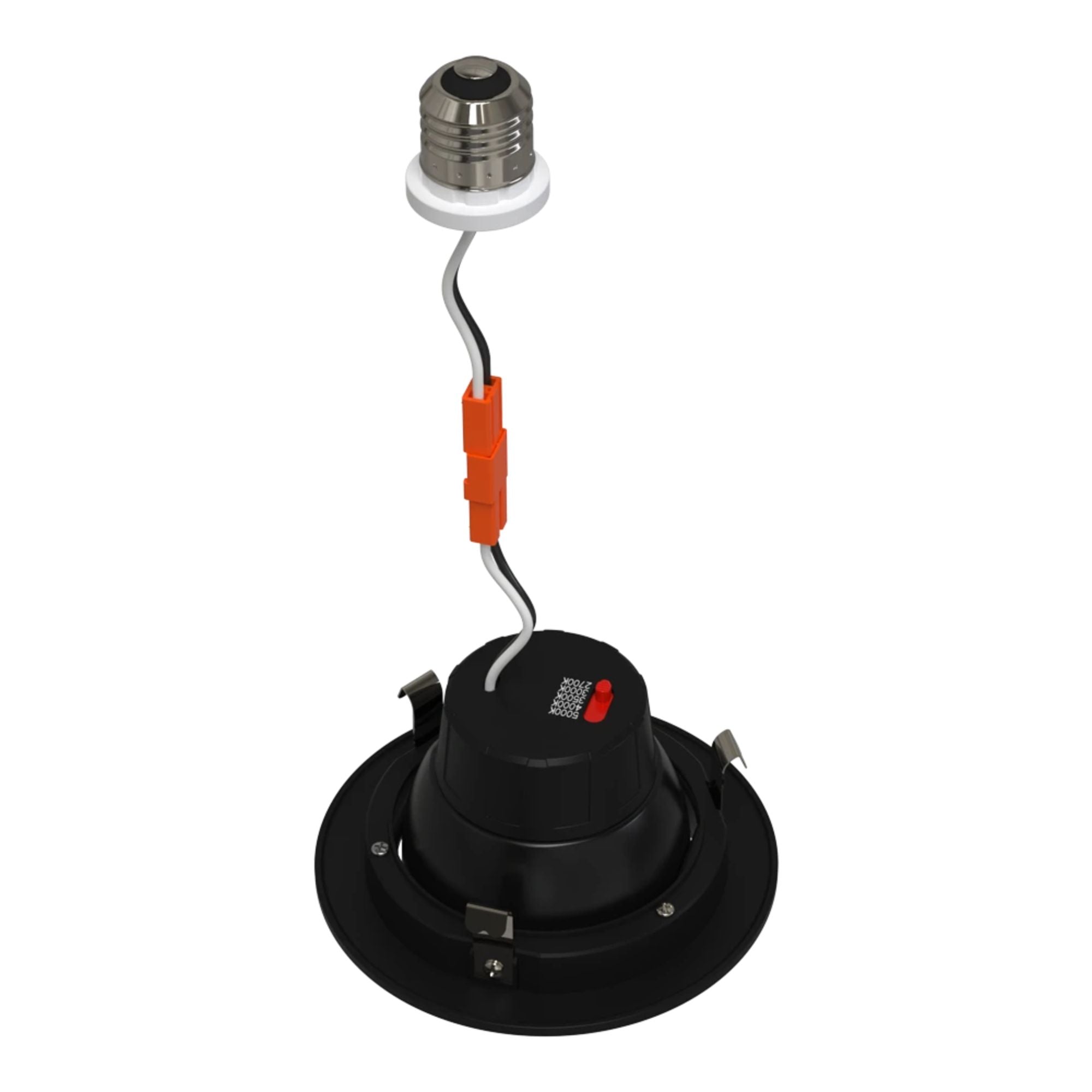 4" Gimbal Retrofit Recessed Light, 8W, 800 Lumens, 5-CCT, Black Trim