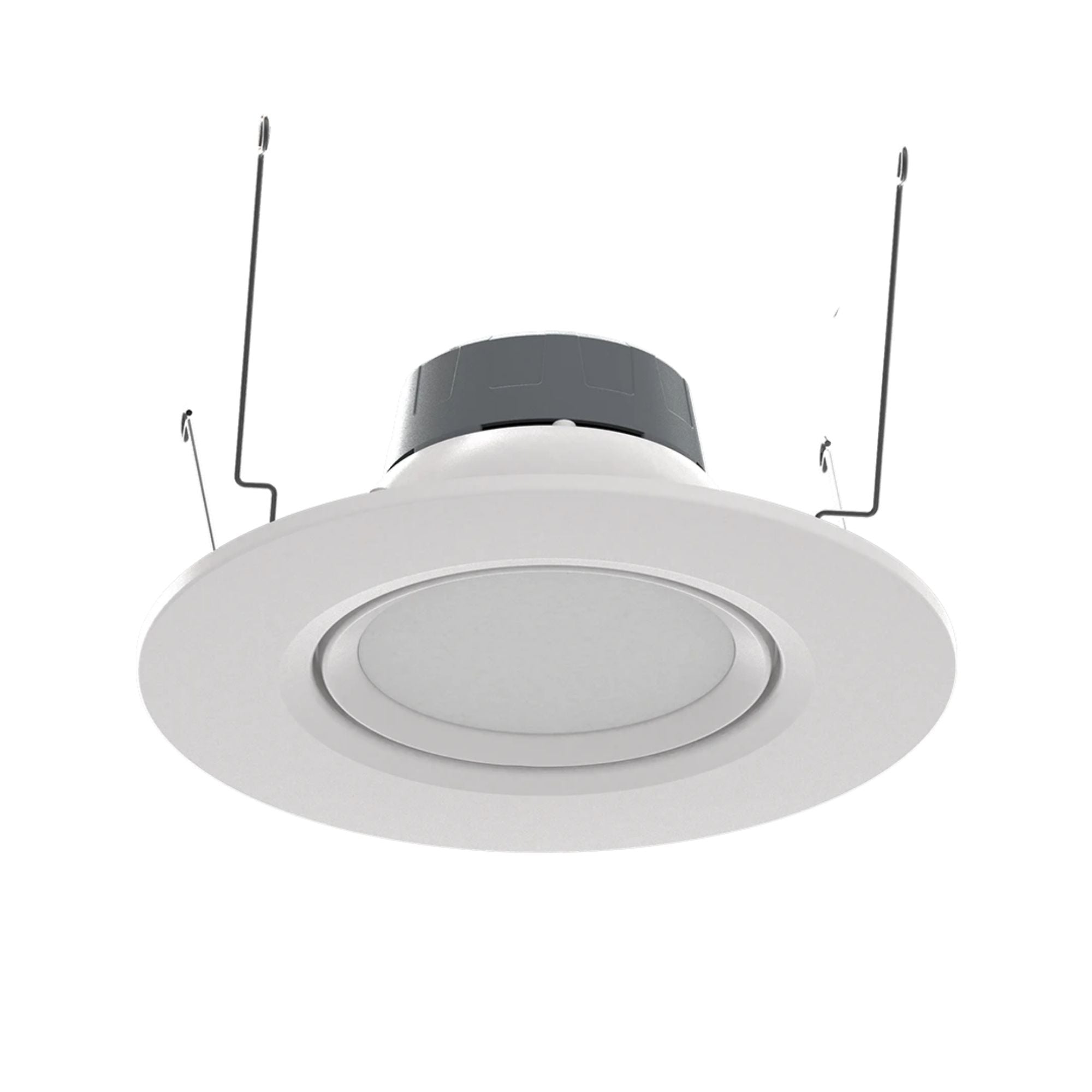 6" Gimbal Retrofit Recessed Light, 10W, 950 Lumens, 5-CCT, White Trim