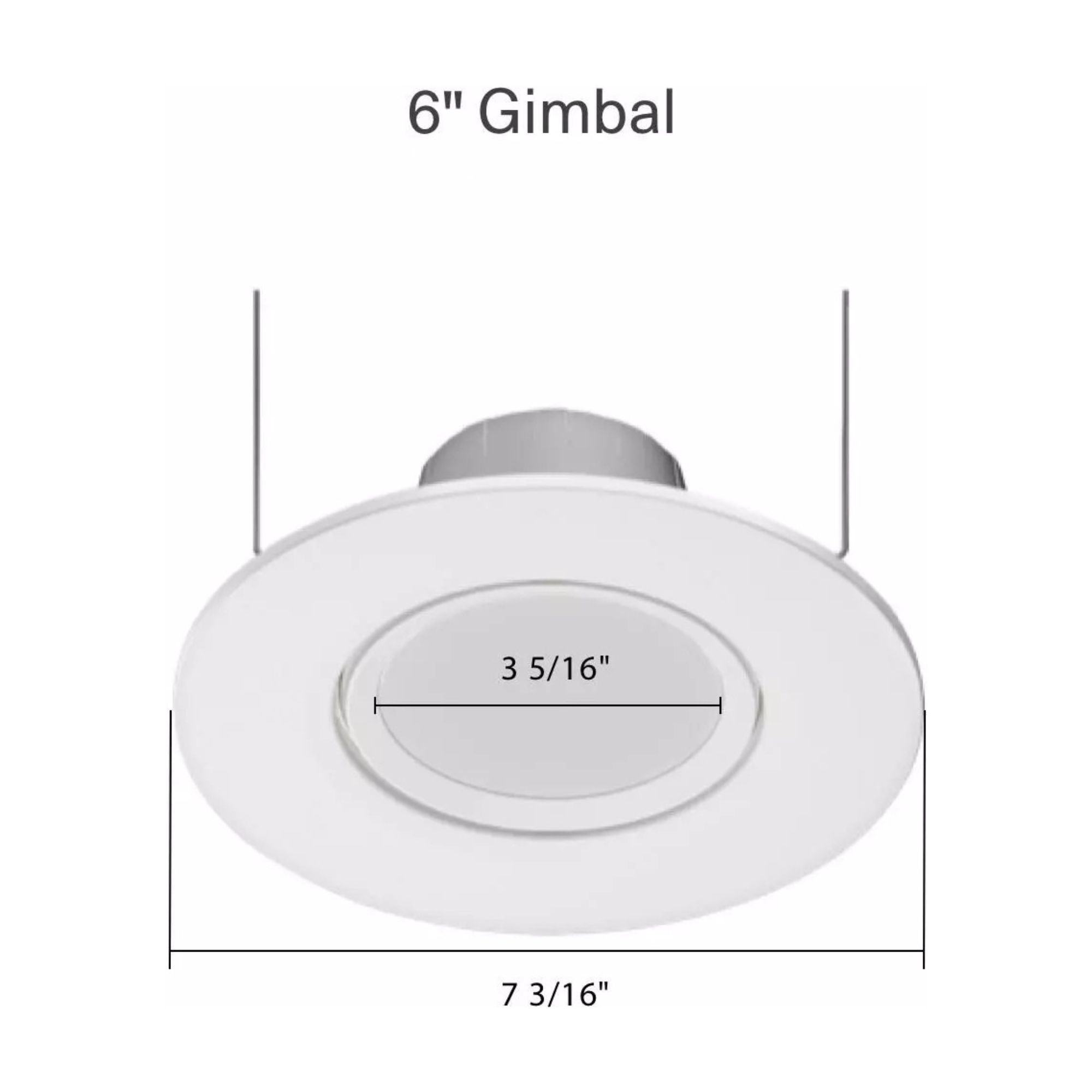 RAB RA6R109FA120WS 6 in. Smooth Trim Retrofit Gimbal Downlight 10W Selectable CCT