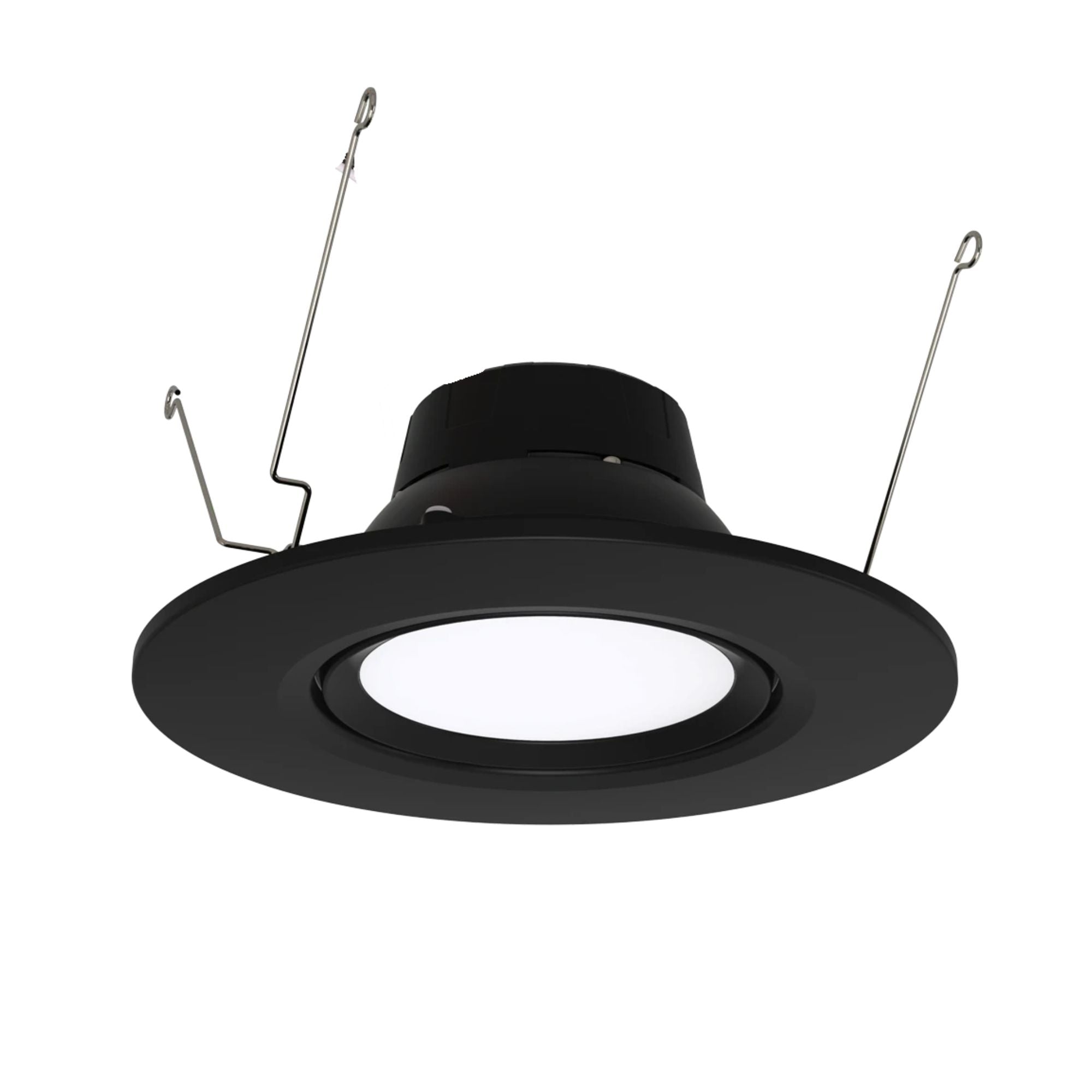 6" Gimbal Retrofit Recessed Light, 11W, 1200 Lumens, 5-CCT, Black Trim