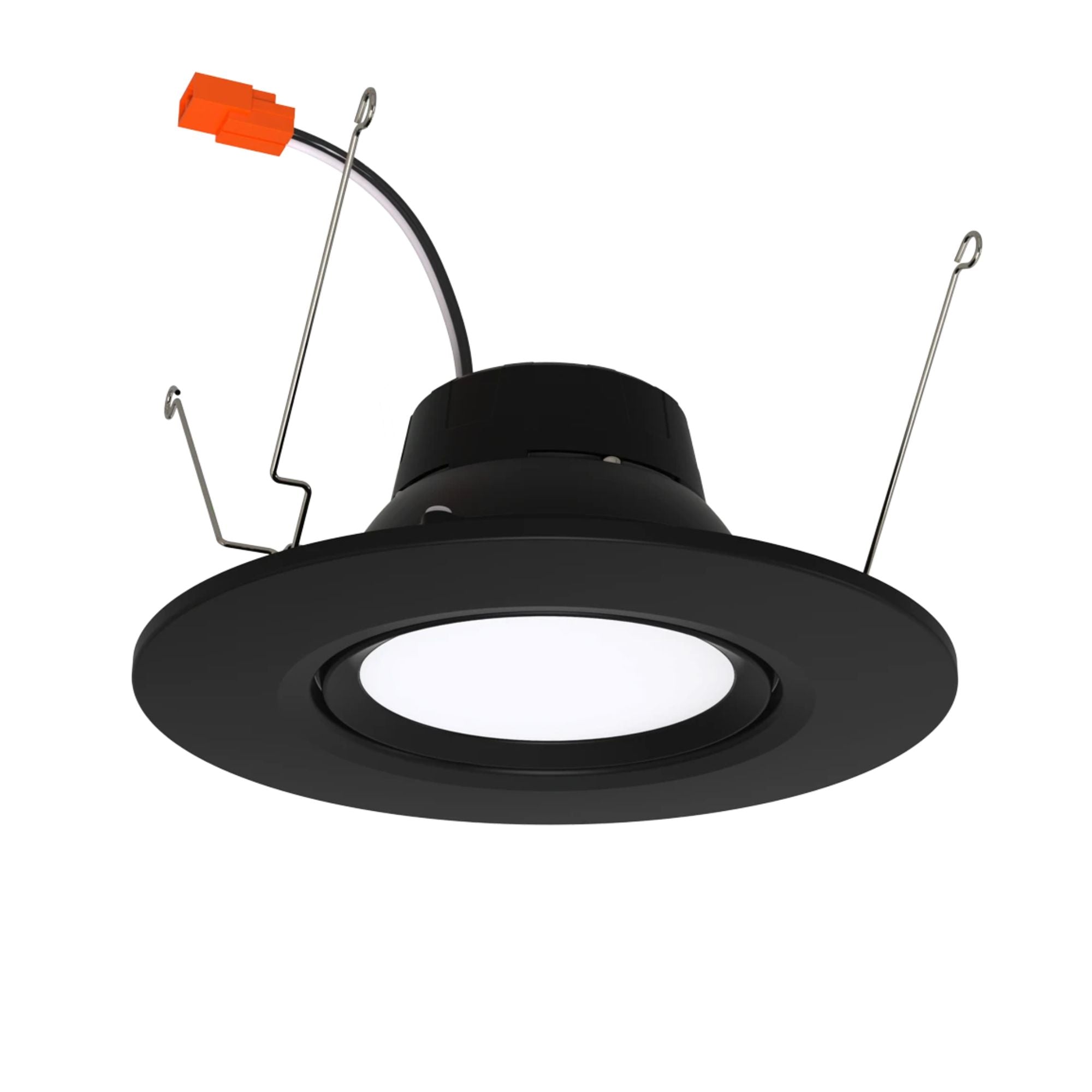 6" Gimbal Retrofit Recessed Light, 11W, 1200 Lumens, 5-CCT, Black Trim