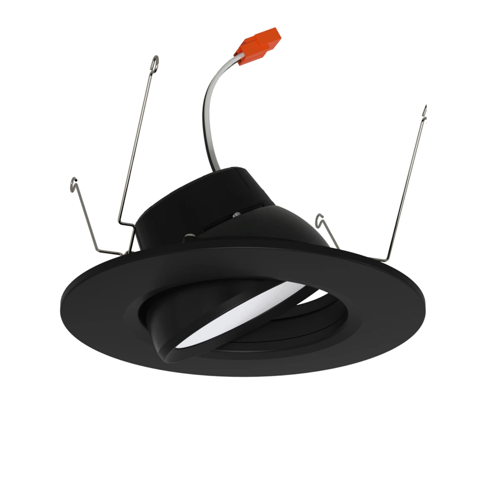 6" Gimbal Retrofit Recessed Light, 11W, 1200 Lumens, 5-CCT, Black Trim