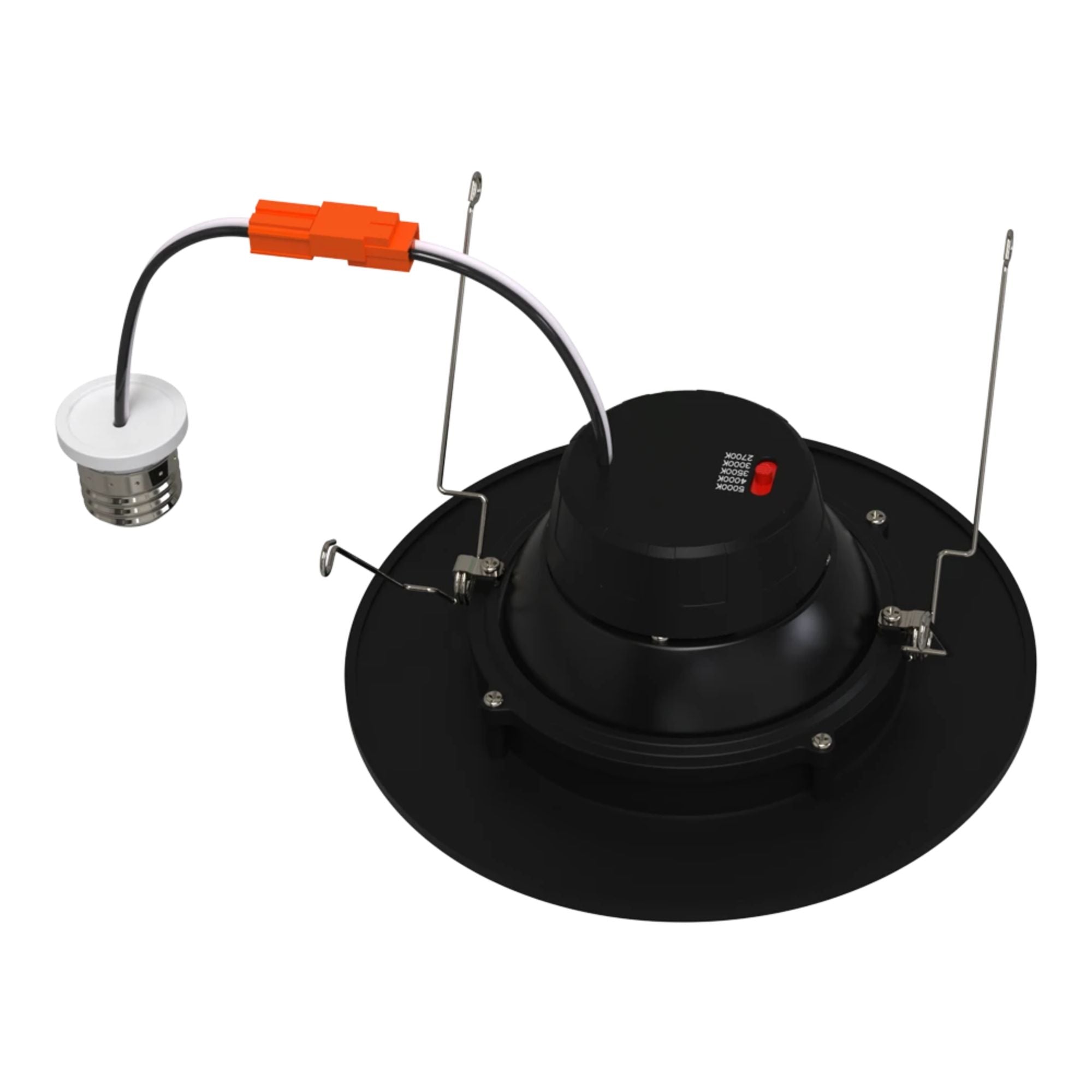 6" Gimbal Retrofit Recessed Light, 11W, 1200 Lumens, 5-CCT, Black Trim