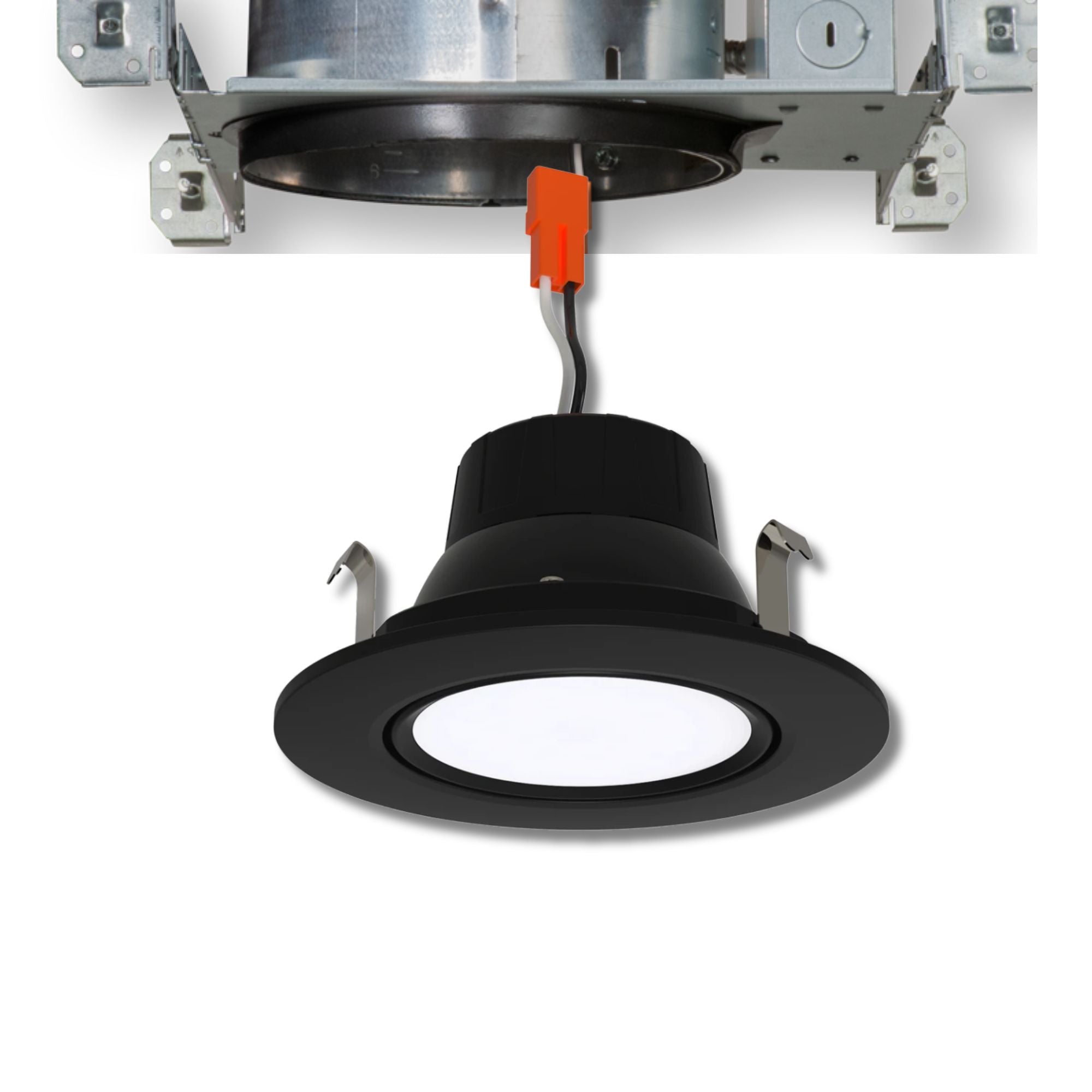 6" Gimbal Retrofit Recessed Light, 11W, 1200 Lumens, 5-CCT, Black Trim