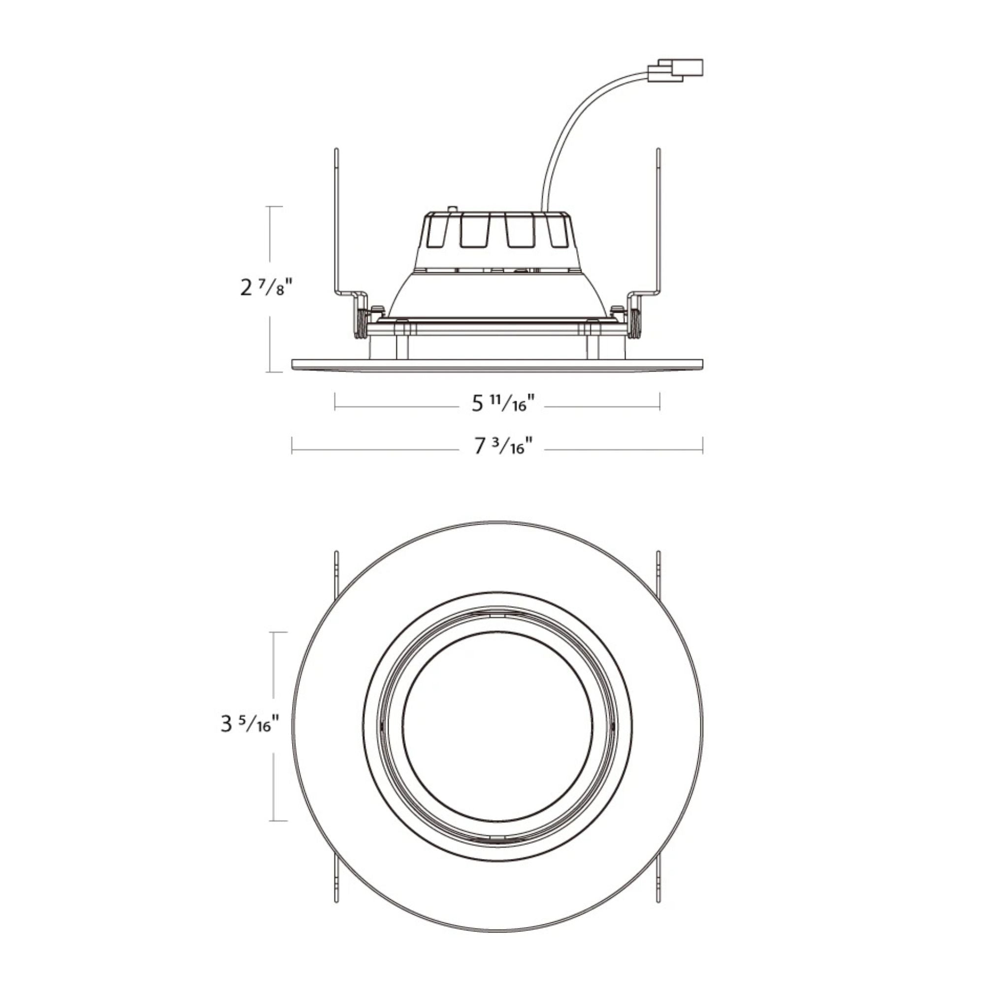 6" Gimbal Retrofit Recessed Light, 11W, 1200 Lumens, 5-CCT, Black Trim