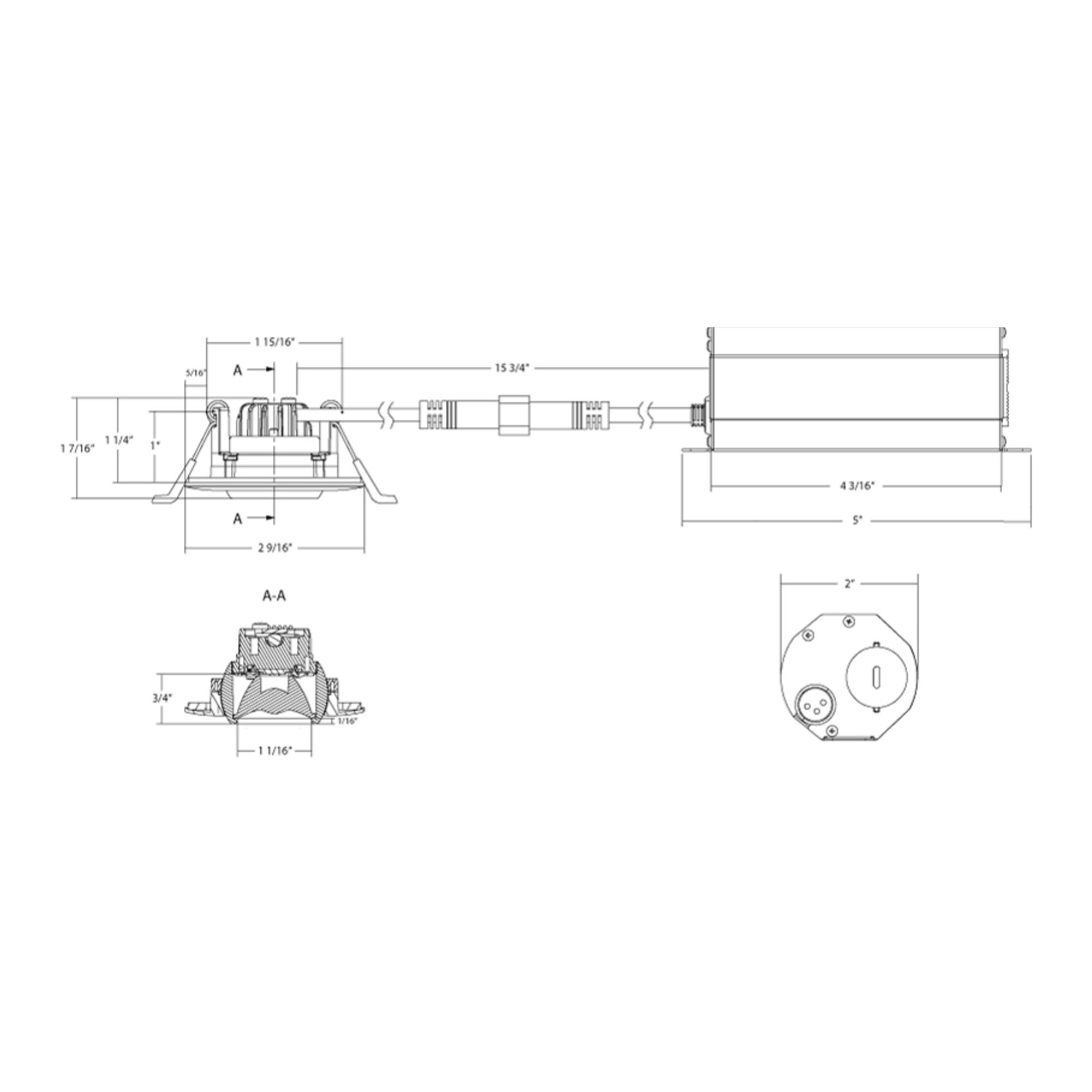 RAB Lighting - 2" Canless Gimbal Downlight, 400 Lm, 5-CCT, 38° Spot, White Smooth Trim | Bees Lighting