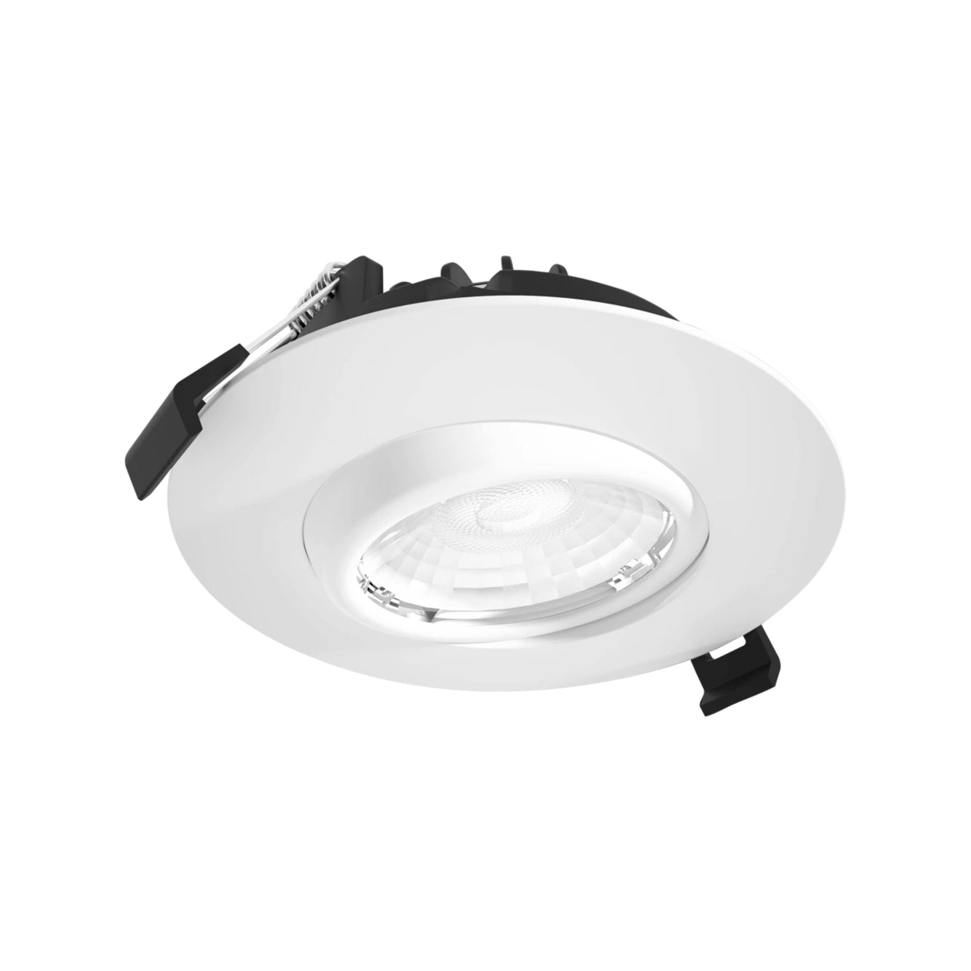 4" Canless Gimbal Downlight, 1050 Lm, 5-CCT, 38° Spot, White Smooth Trim
