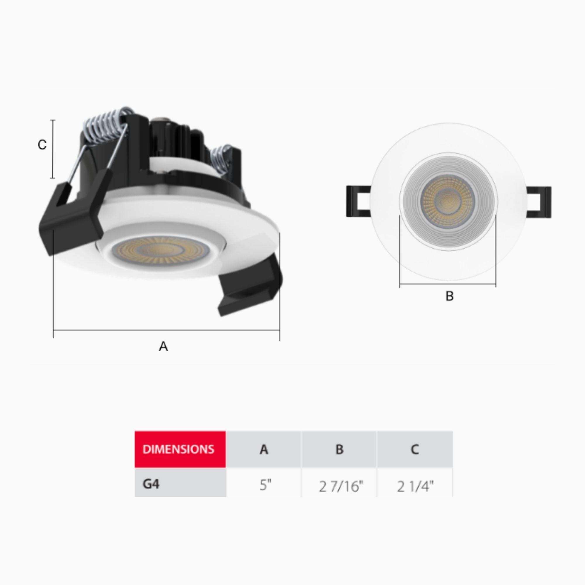 RAB G4 4 in. Smooth Round Downlight 15W 1050 Lumens Selectable CCT Wet Rated