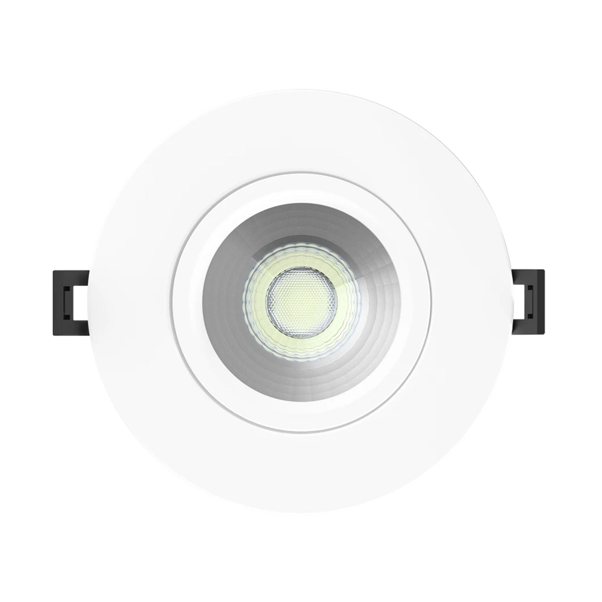 4" Canless Gimbal Downlight, 1050 Lm, 5-CCT, 38° Spot, White Floating Trim