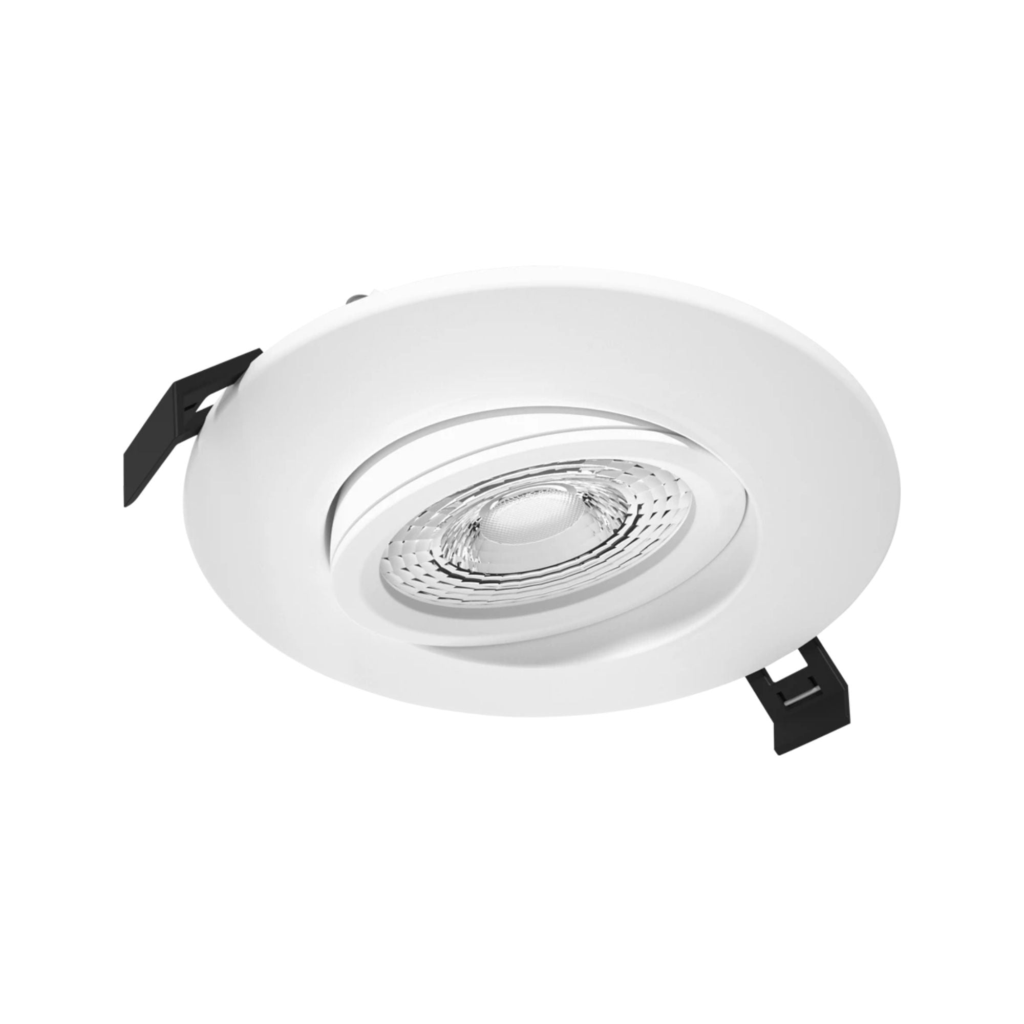 4" Canless Gimbal Downlight, 1050 Lm, 5-CCT, 38° Spot, White Floating Trim