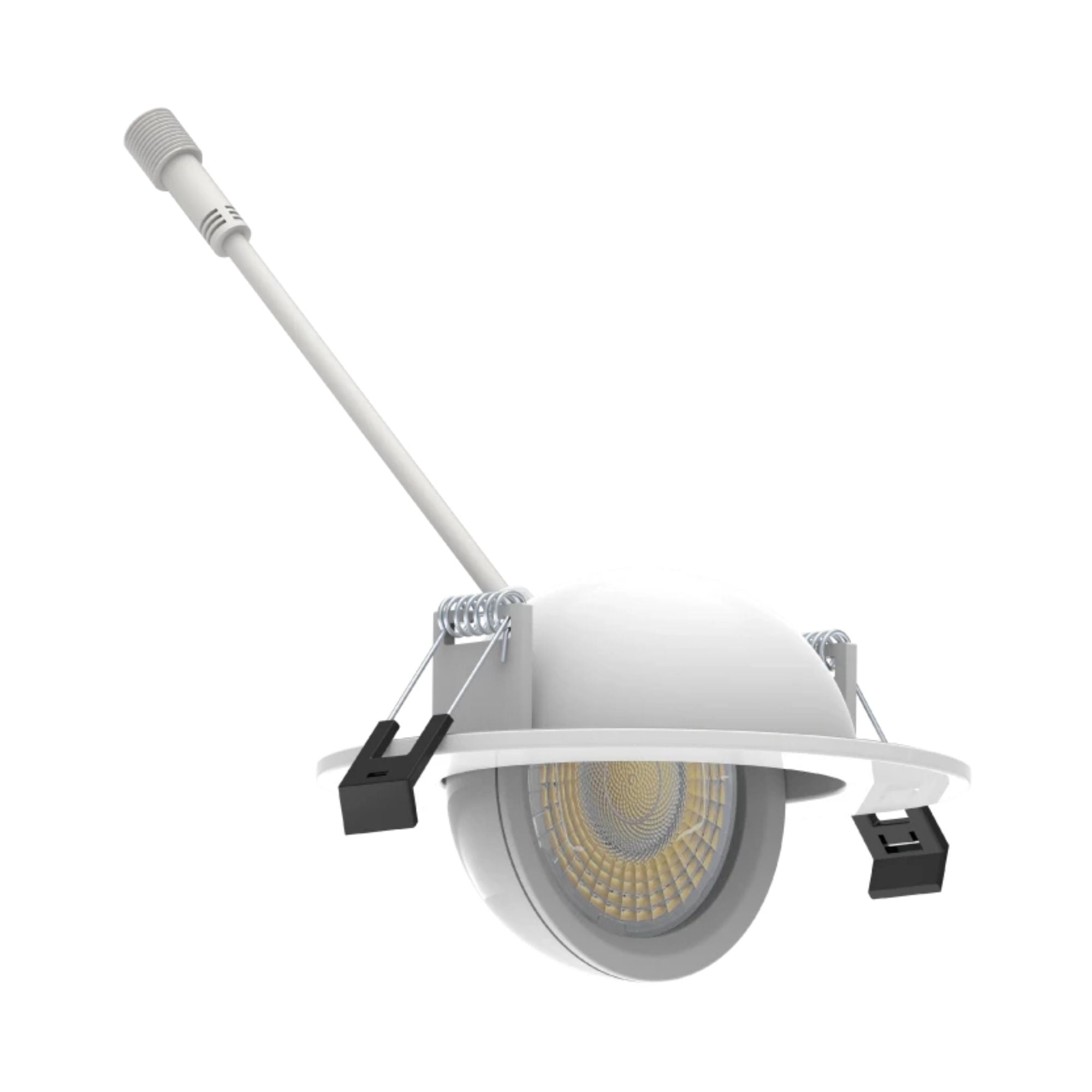 RAB Lighting - 4" Canless Gimbal Downlight, 1050 Lm, 5-CCT, 38° Spot, White Floating Trim | Bees Lighting