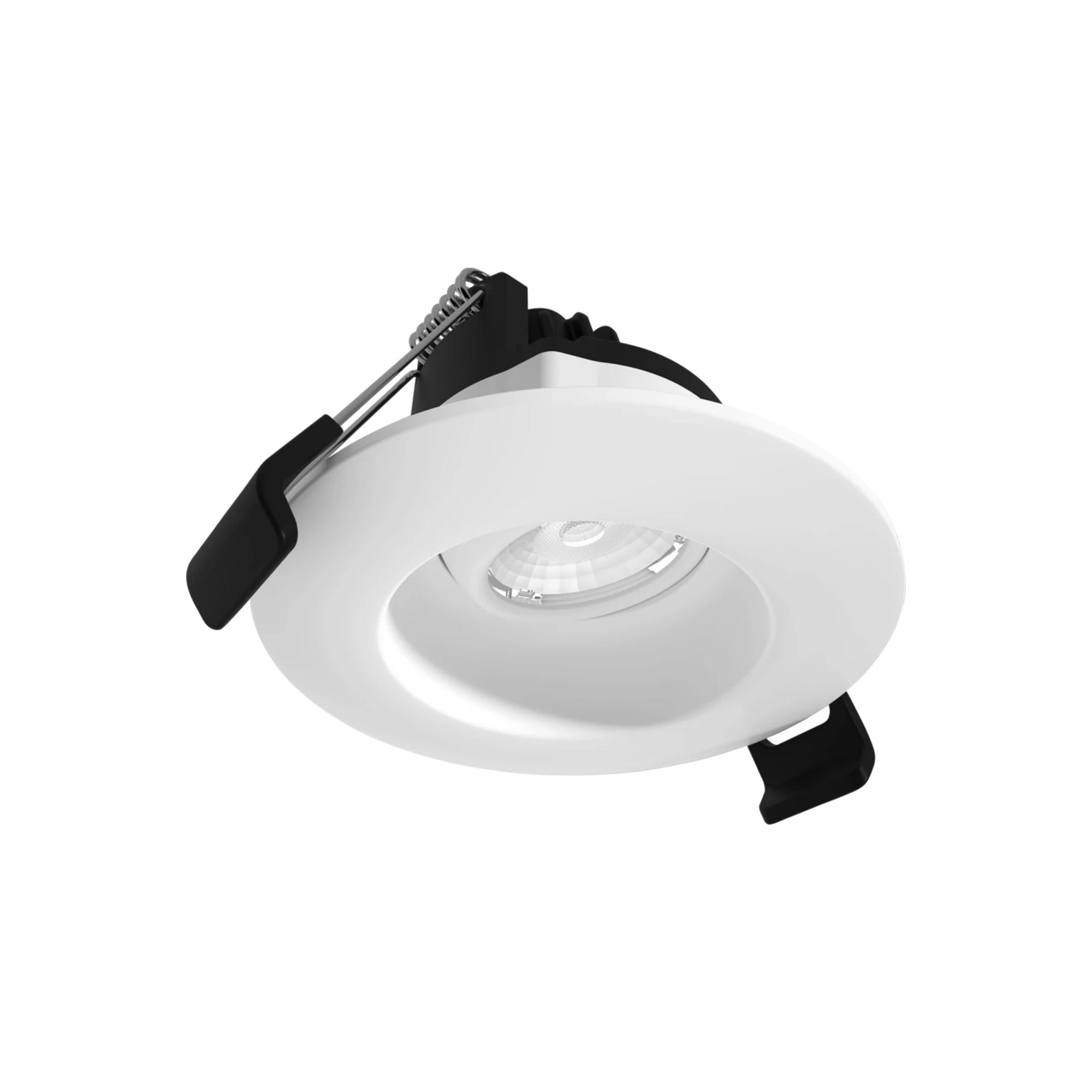 2" Canless Gimbal Downlight, 400 Lm, 5-CCT, 38° Spot, White Deep Regress Trim