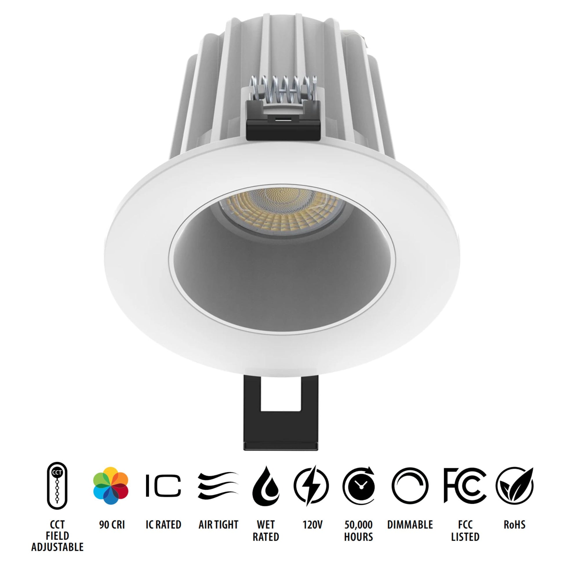 RAB Lighting - 3" Canless LED Recessed Light, 650 Lumens, 5-CCT, Round Smooth Trim | Bees Lighting