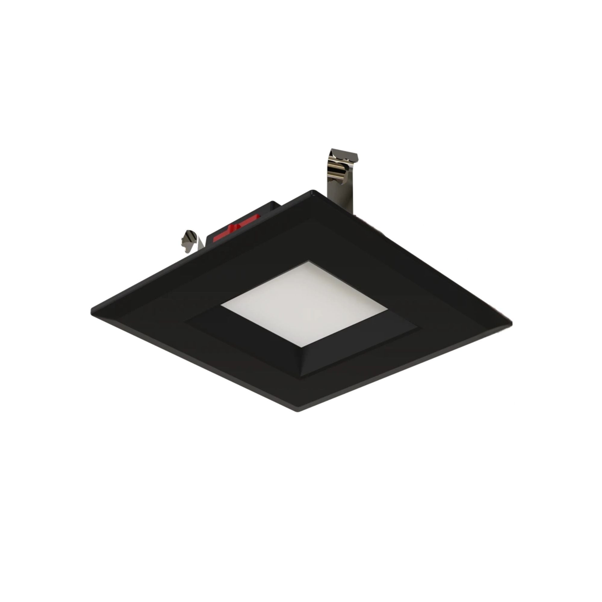 4" R34 Retrofit LED Can Light, 600 Lm, CCT-Adjustable, Black Square Smooth Trim