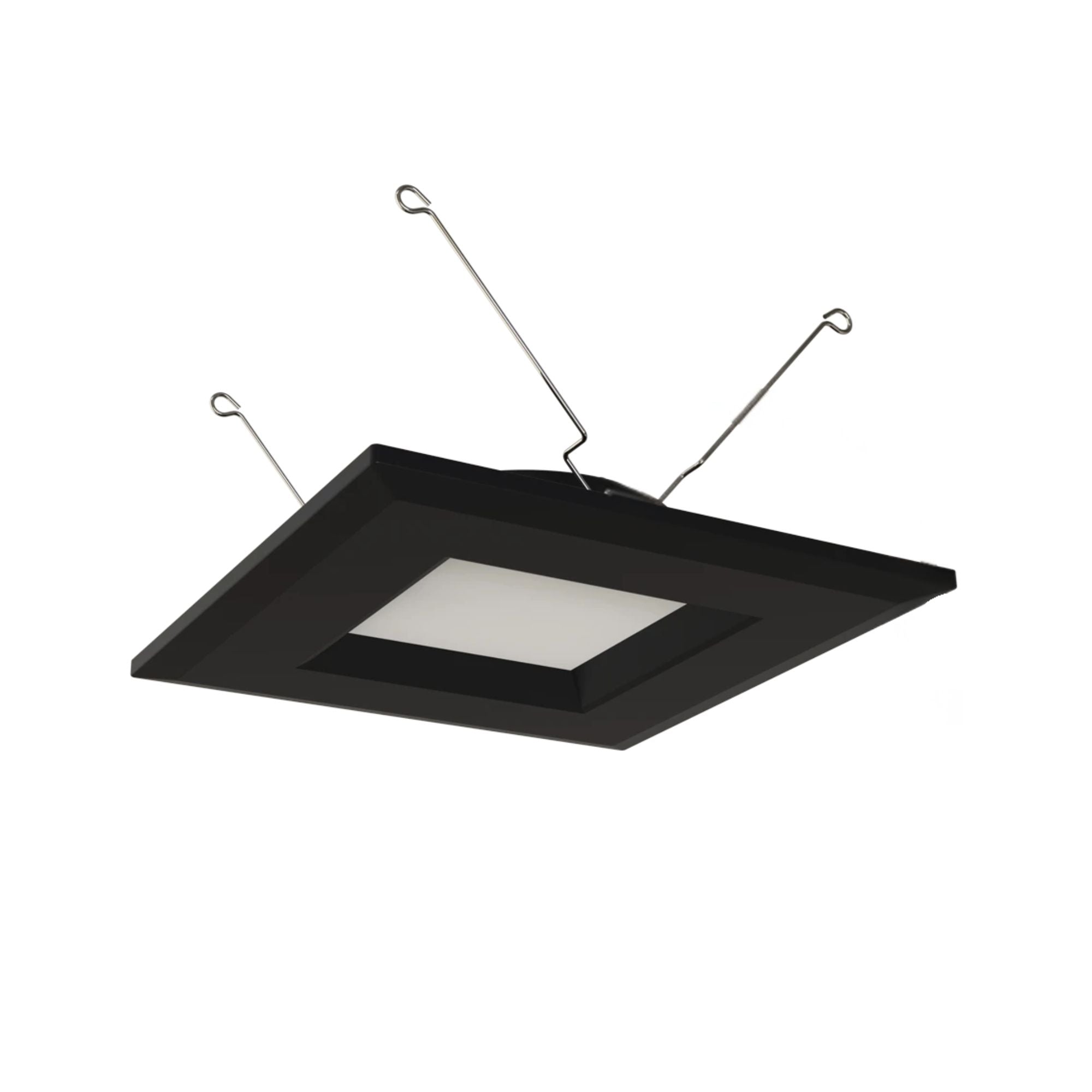 6" R34 Retrofit LED Can Light, 900 Lm, CCT-Adjustable, Black Square Smooth Trim
