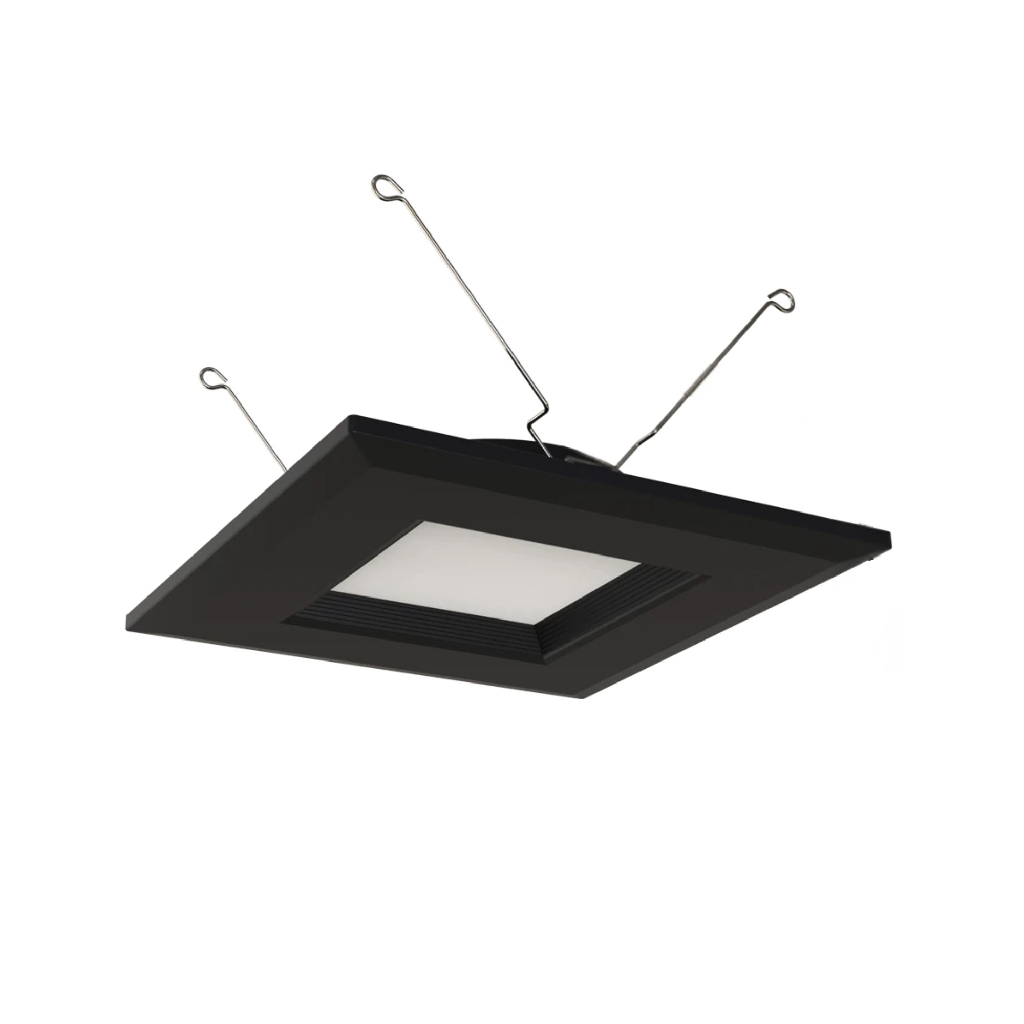 6" R34 Retrofit LED Can Light, 900 Lm, CCT-Adjustable, Black Square Baffle Trim