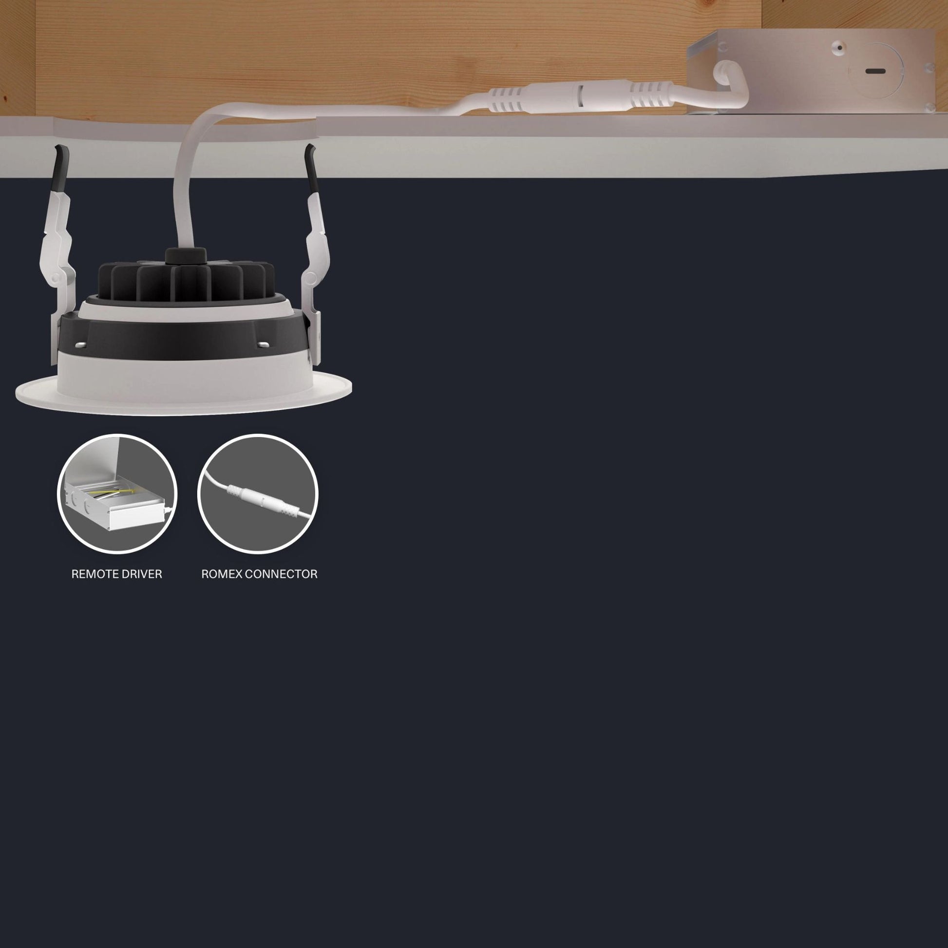 3" Canless LED Recessed Light, 650 Lumens, 5-CCT, Square Baffle Trim - Bees Lighting