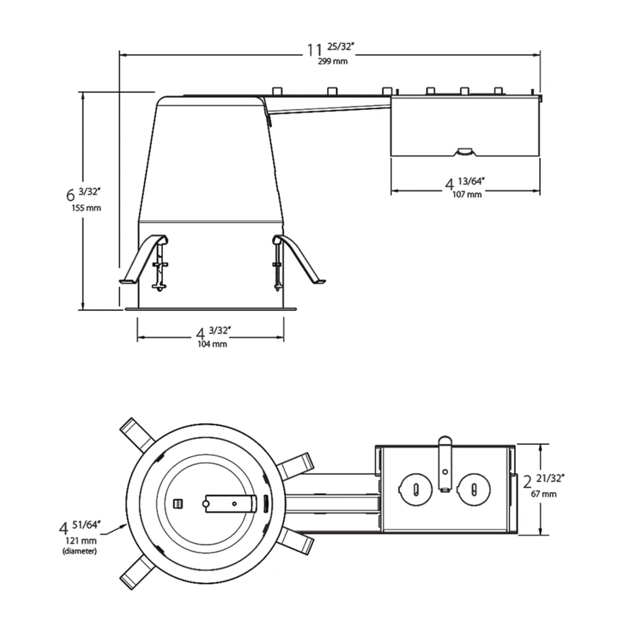 4" Remodeler Recessed Housing, IC Rated